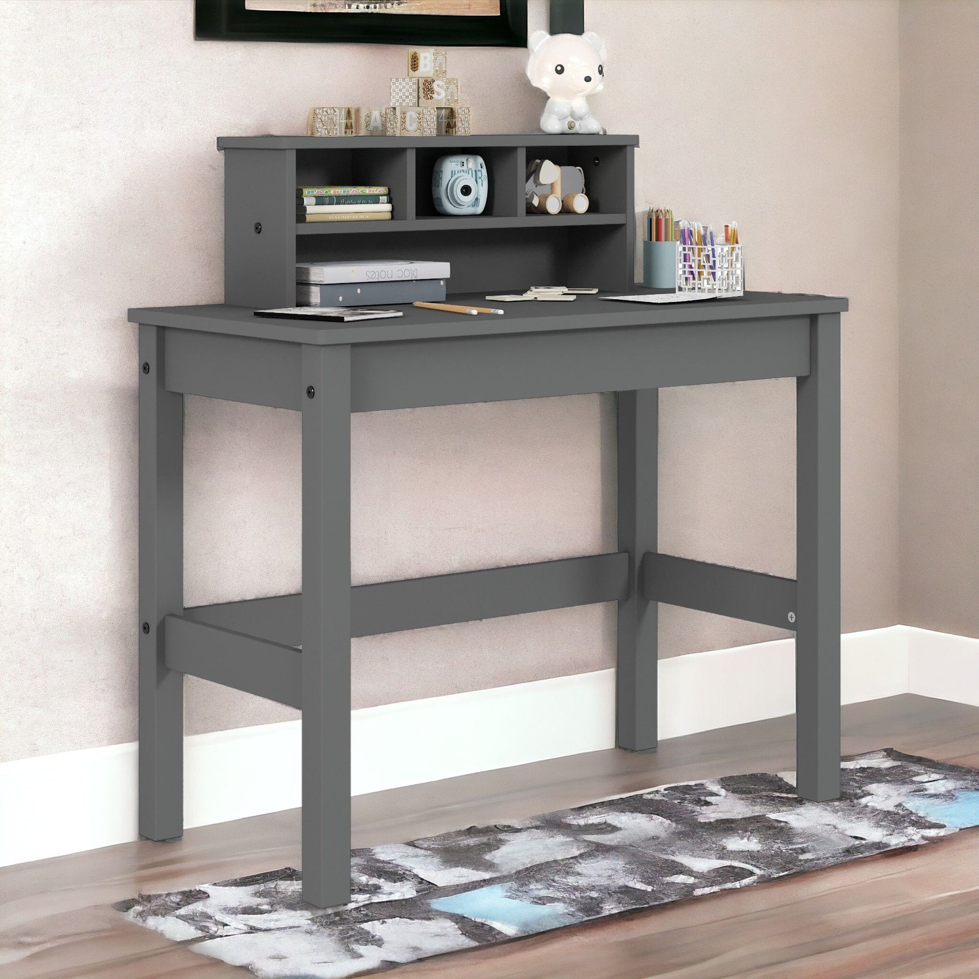 Logan - Writing Desk - Gray - Best Buy Furniture
