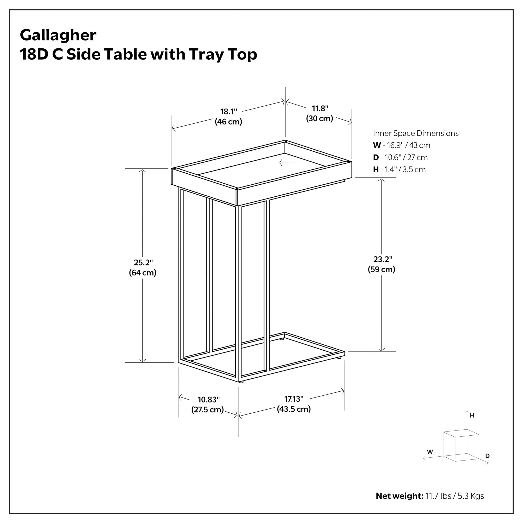 Gallagher - C-Side Table - Walnut Brown