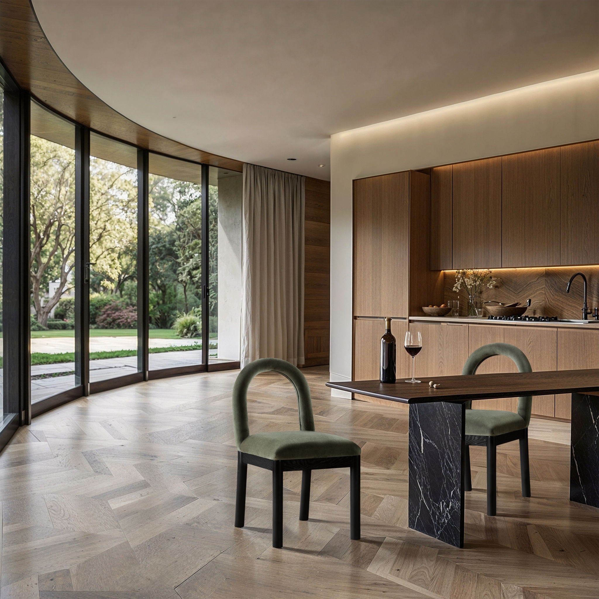 Conrad - Velvet Dining Chair With Black Legs