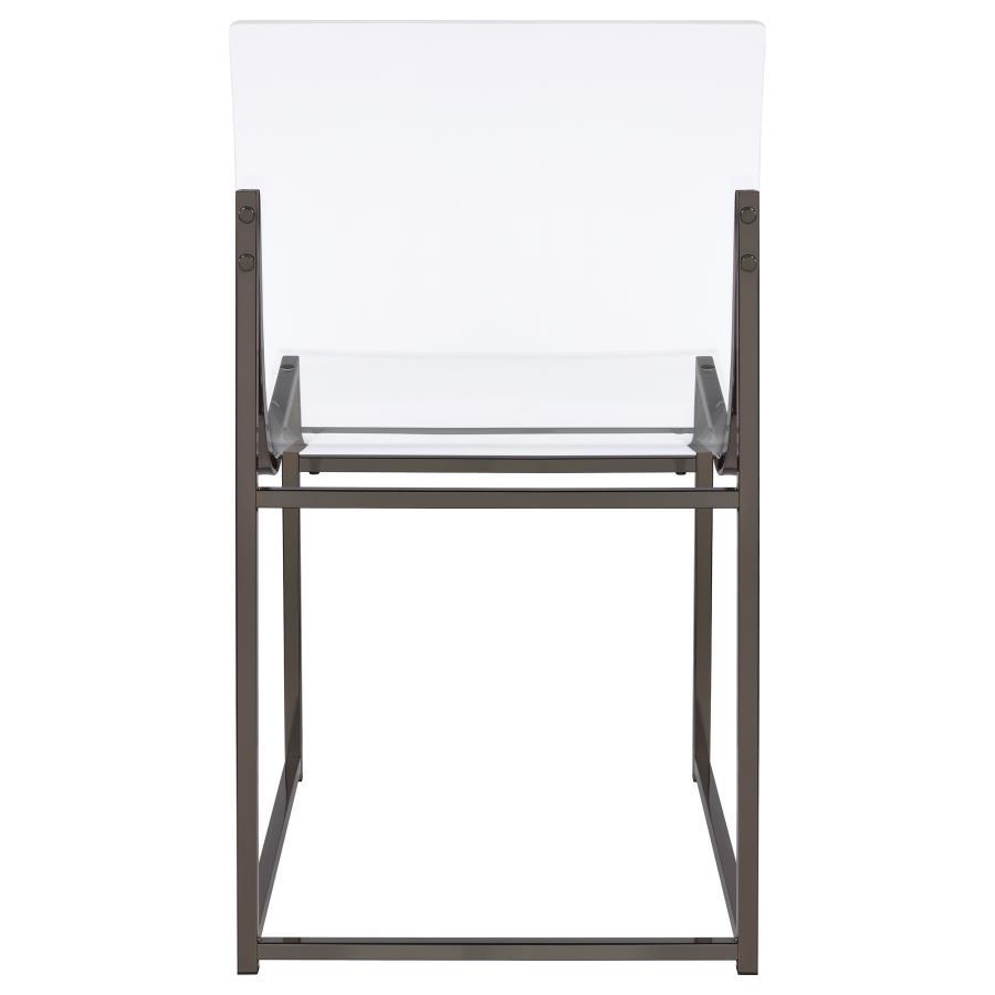 Jillian - 5 Piece Round Mirror Top Dining Set - Black Nickel