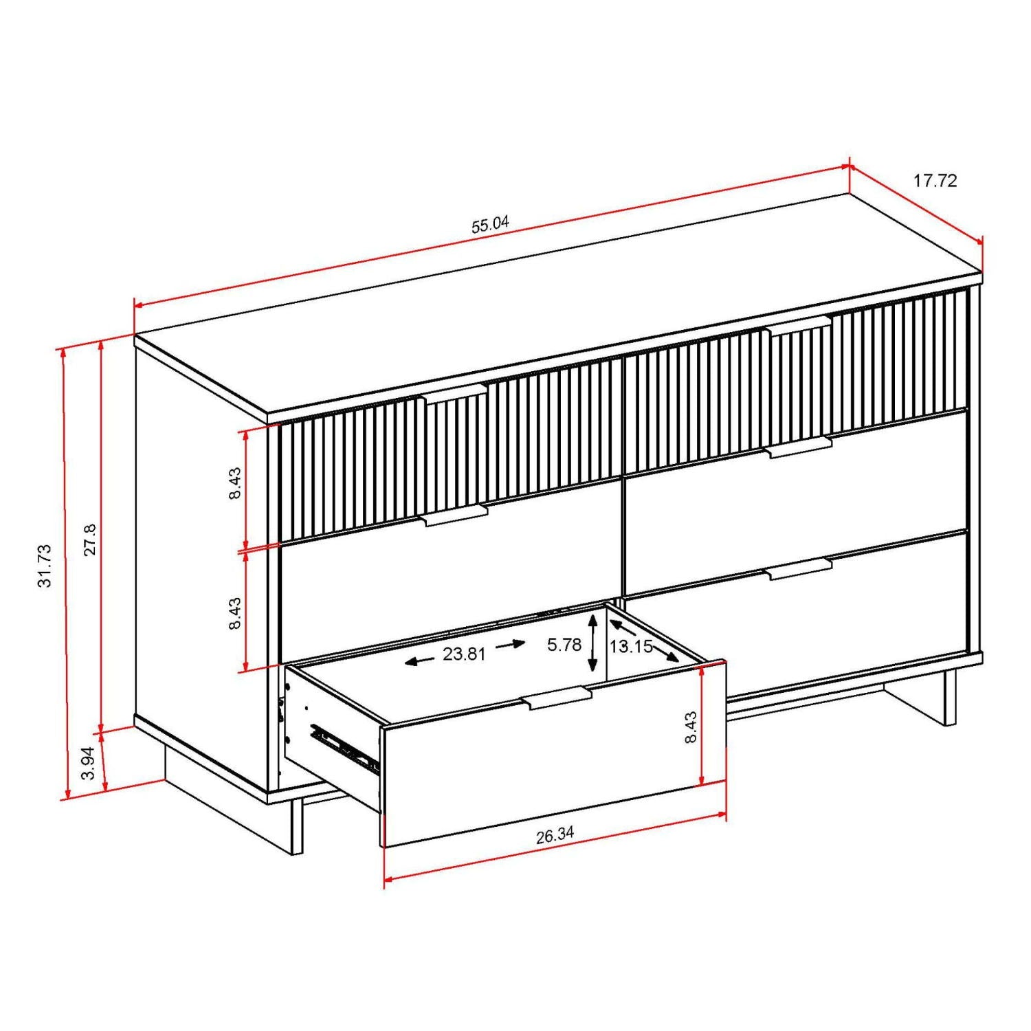Granville - Dresse With 6 Drawers