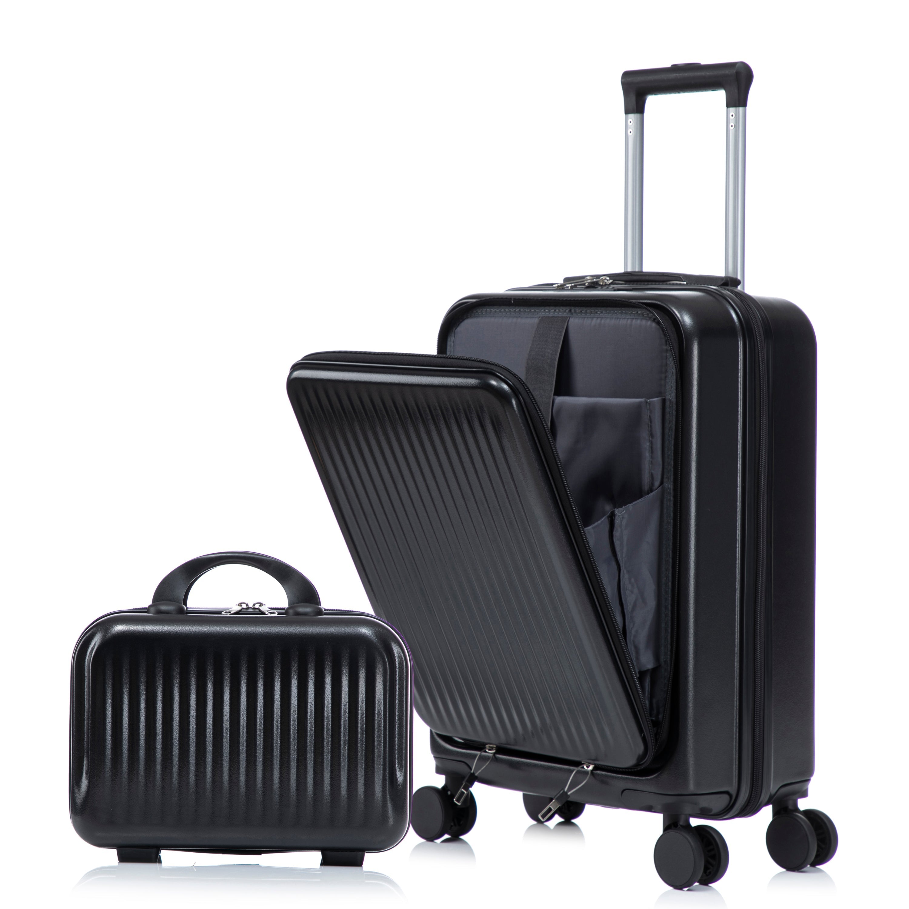 14' & 20' ABS Spinner Wheel Luggage Set with Cosmetic Case
