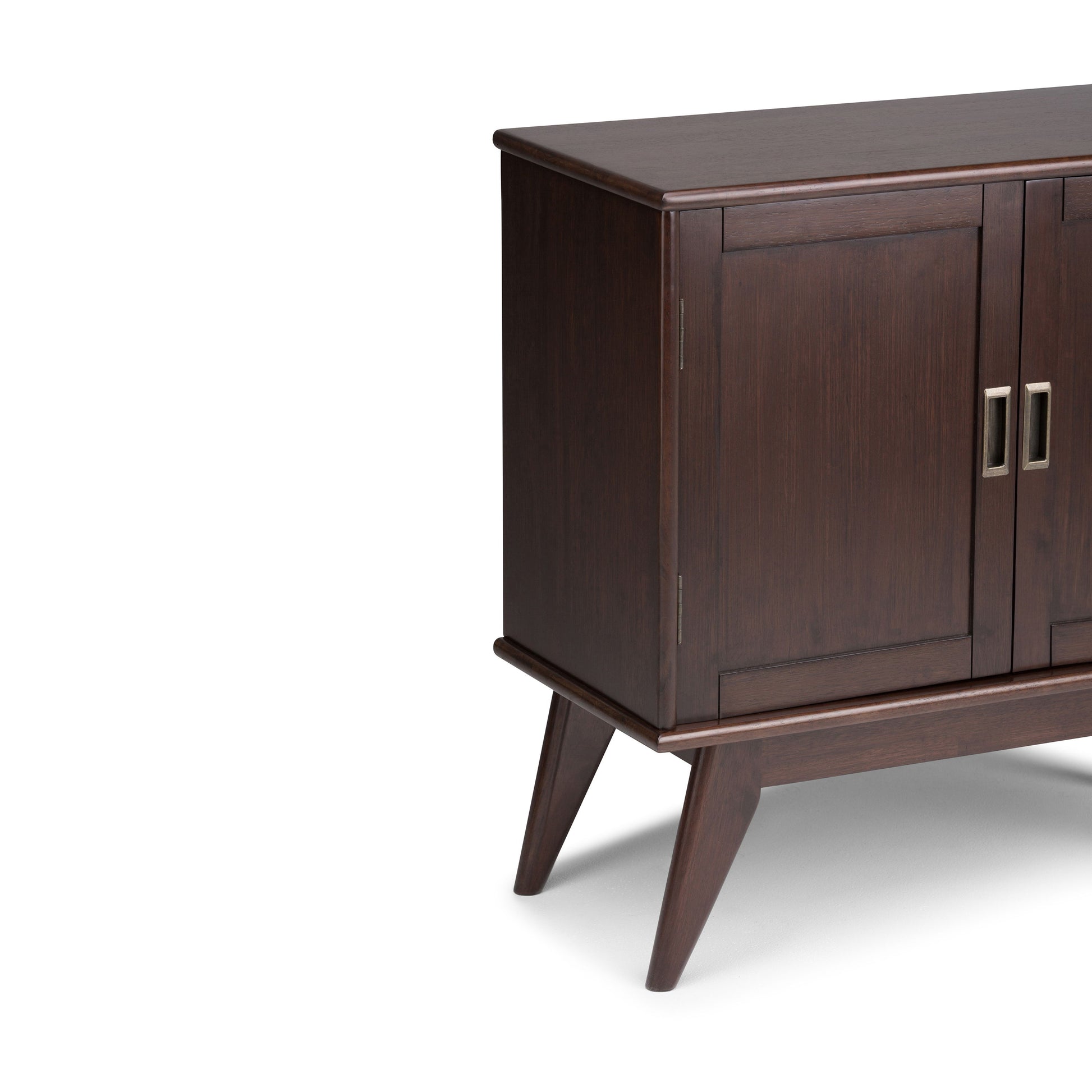 Draper - Mid Century Low Storage Cabinet - Medium Auburn Brown - Best Buy Furniture