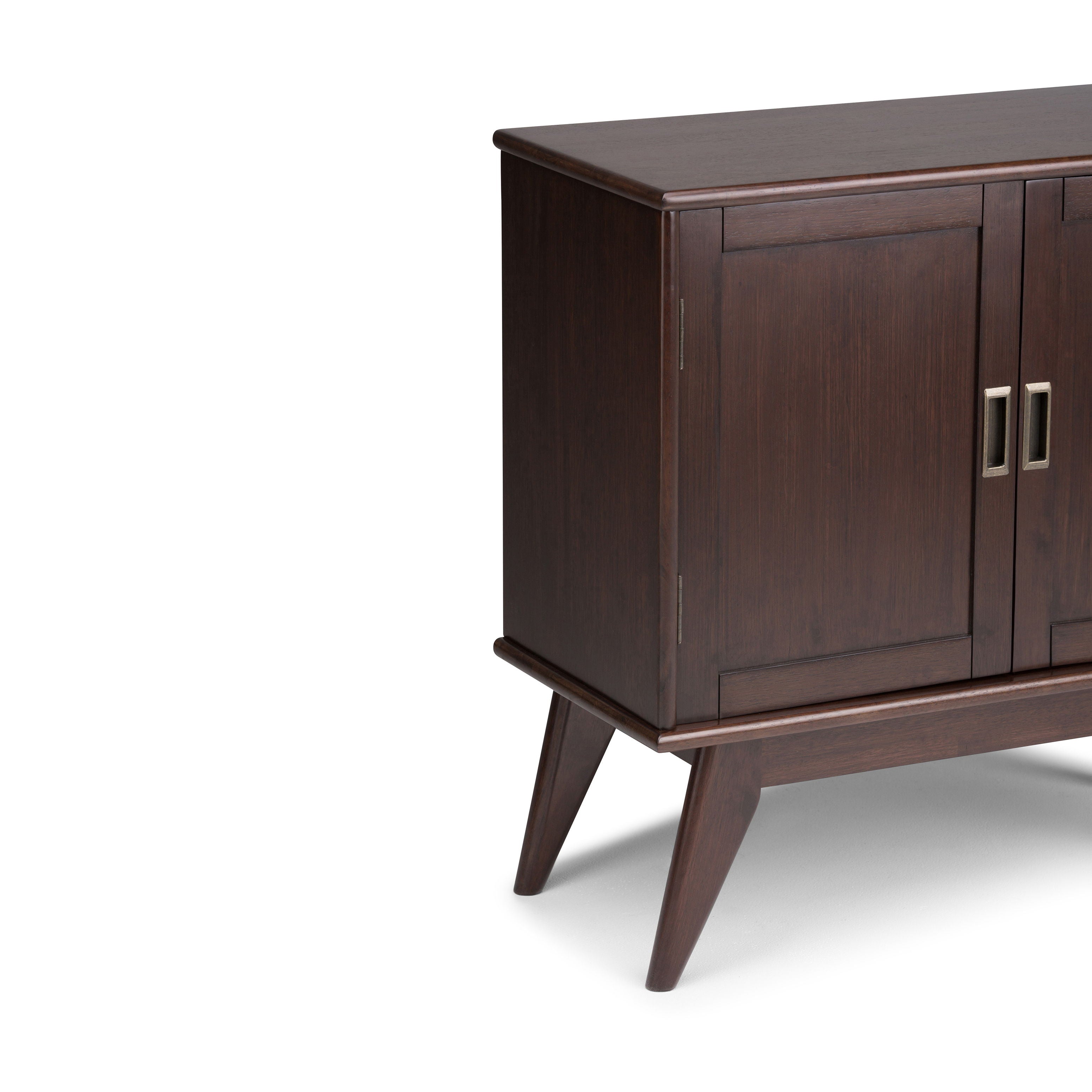Draper - Mid Century Low Storage Cabinet - Medium Auburn Brown - Best Buy Furniture