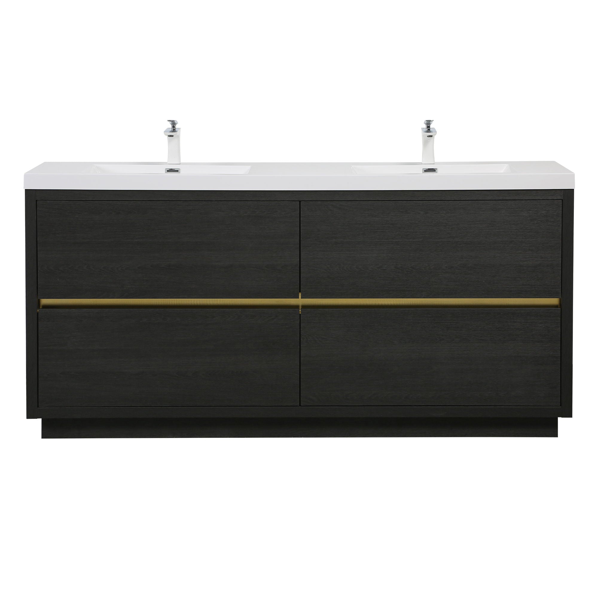 Bathin Freestanding Bathroom Vanity With Double Sinks, Bathroom Storage Vanity Cabinet With Stone Resin Countertop And Soft Close Drawers
