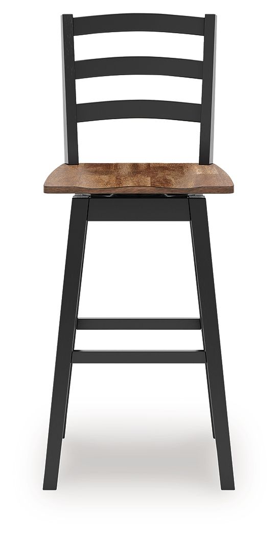 Wildenauer - Tall Swivel Barstool (Set of 2) - Brown / Black - Best Buy Furniture