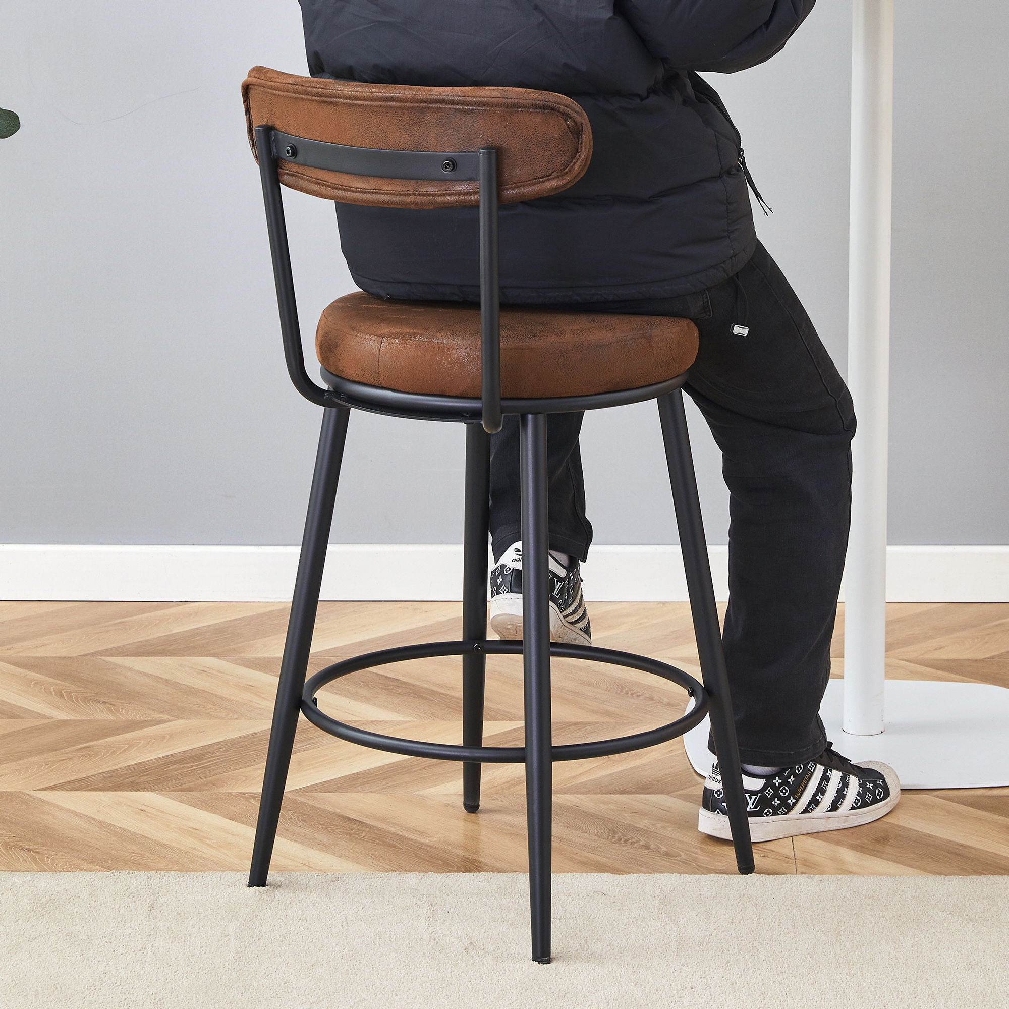 Fashionable Ergonomic High Legged Bar Chairs (Set of 2)