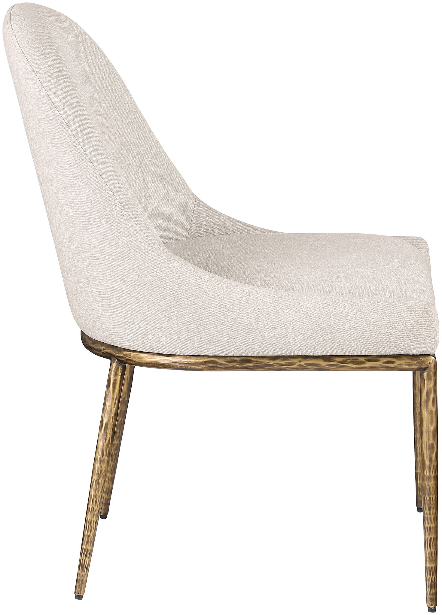Ferro - Upholstered Dining Side Chair With Brushed Gold Legs