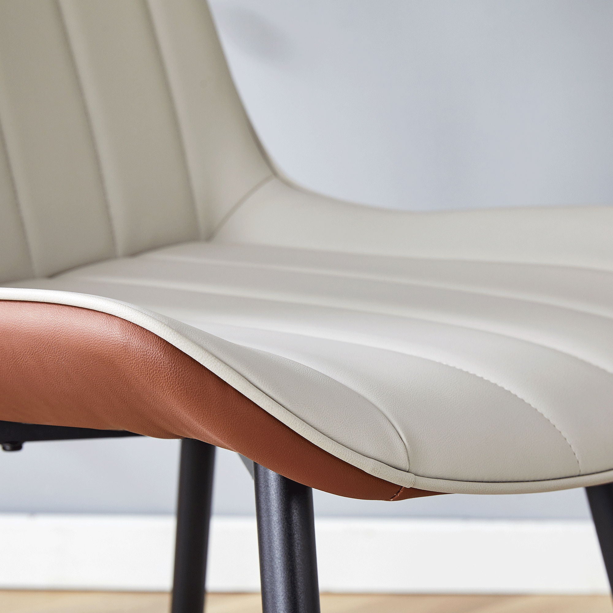 Modern Minimalist Dining Chair Set, Extended Seat Cushion
