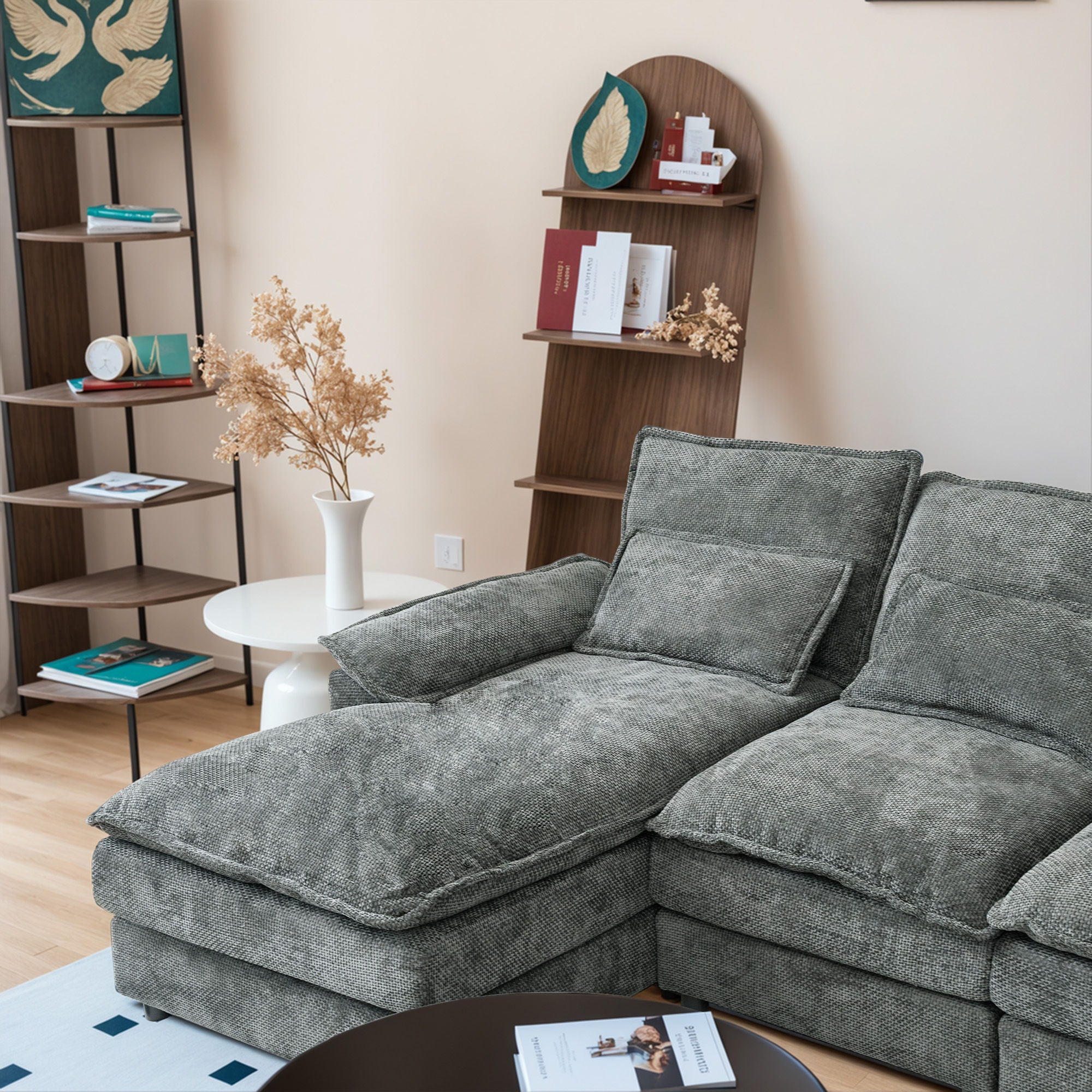 Modular Sectional Sofa Cloud Couch With Double Chaise Lounge