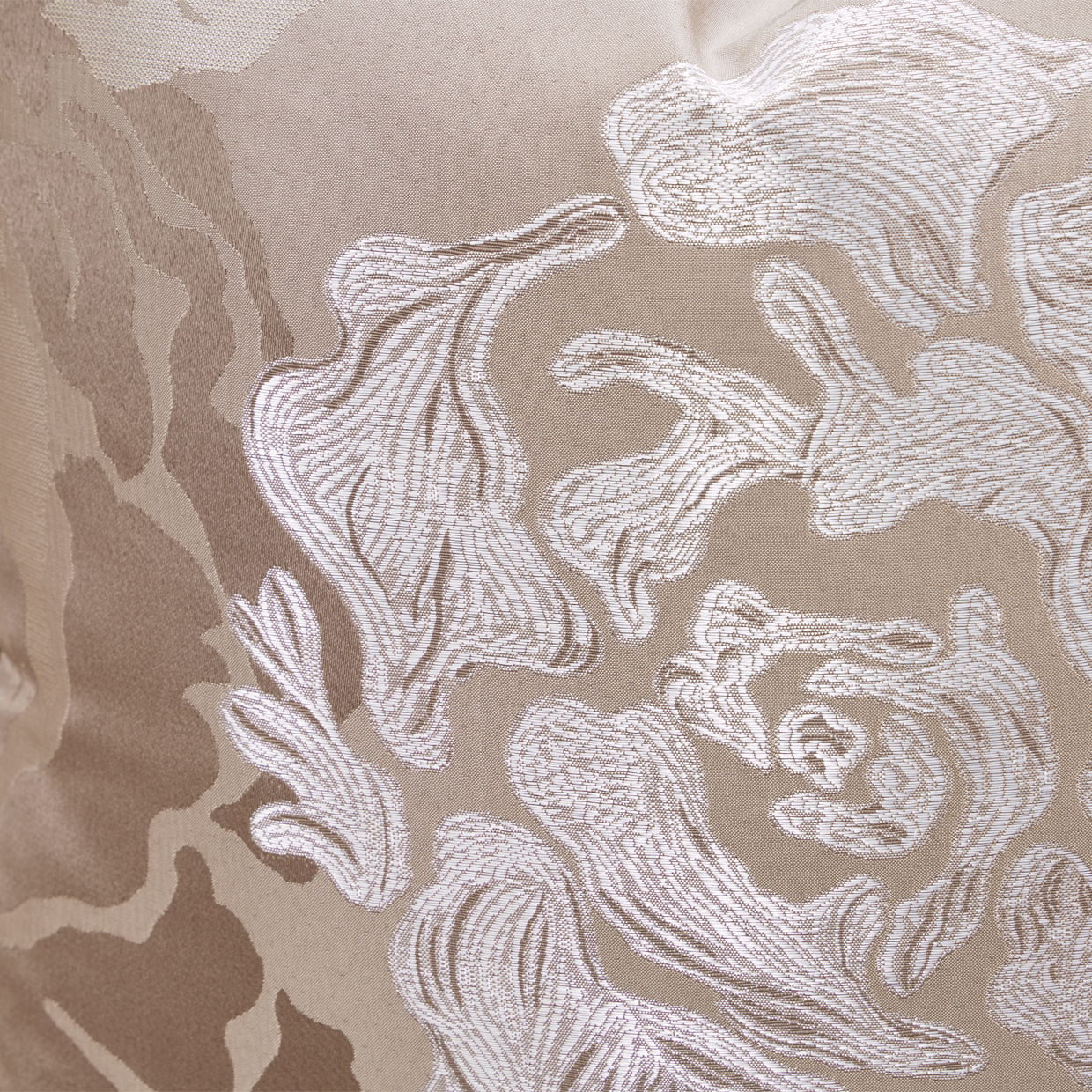 Camellia Field - Asymmetrical Velvet Sofa - Beige / Dark Brown