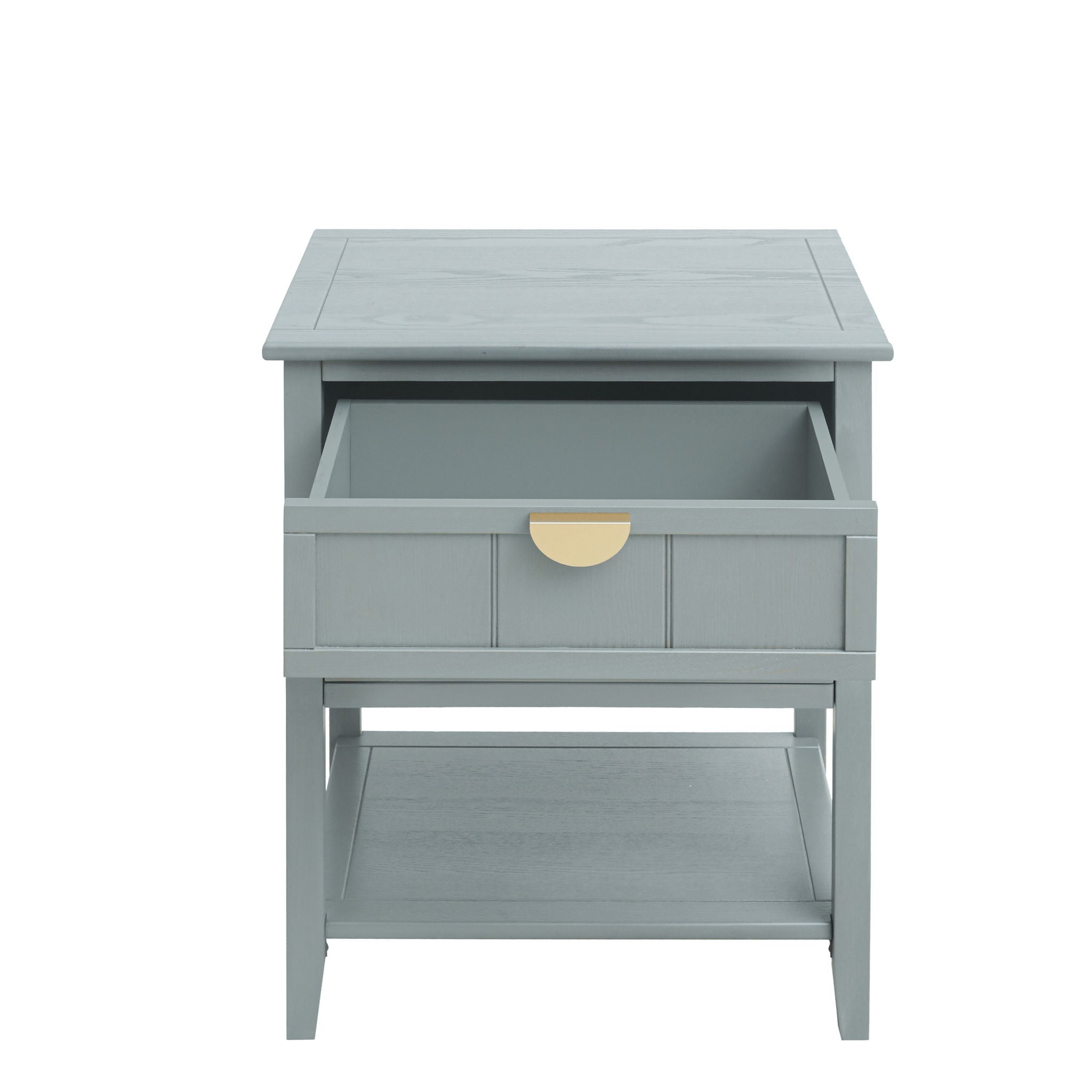 2 Drawer Side Table, American Style, End Table, Suitable For Bedroom, Living Room, Study