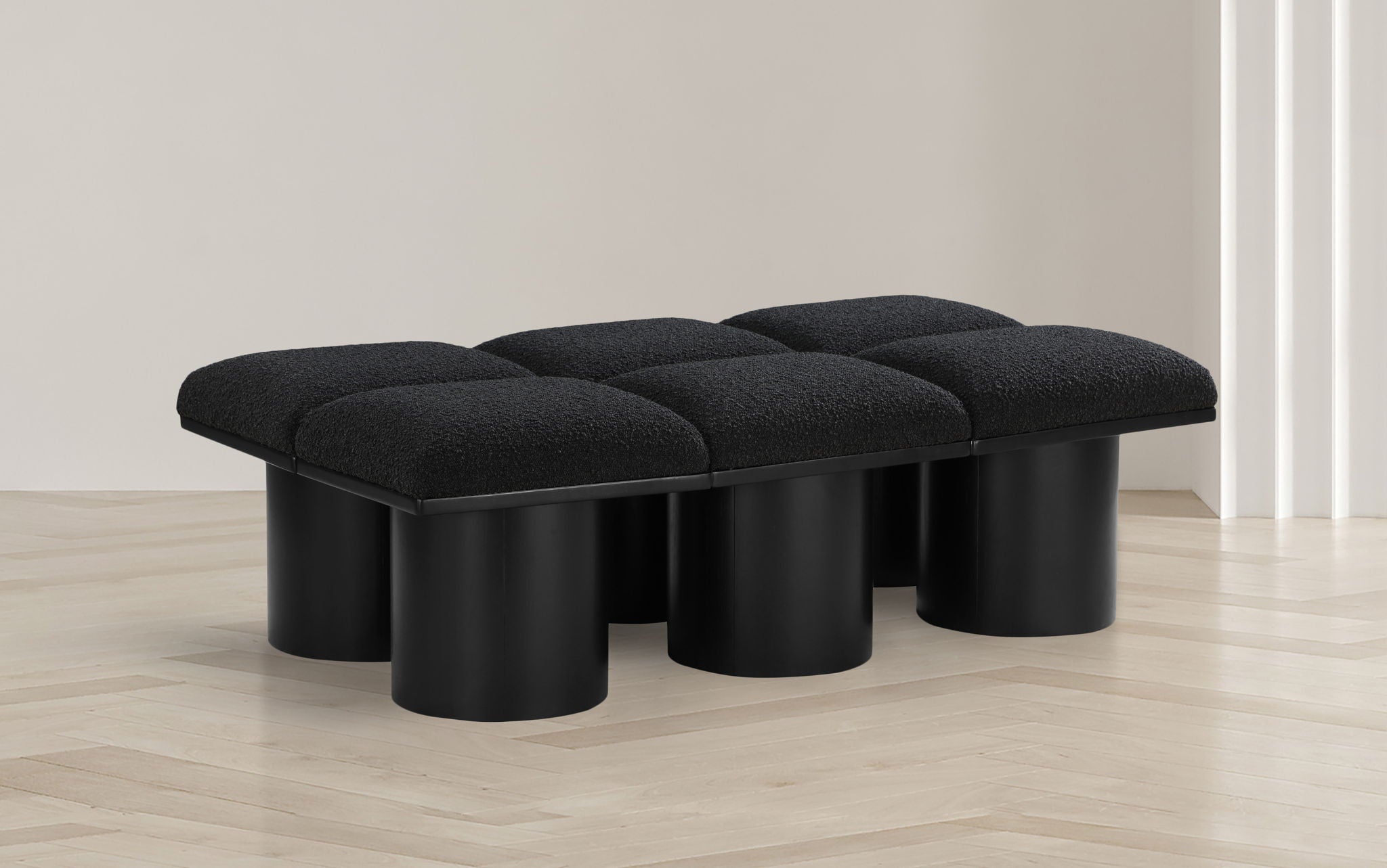 Pavilion - 6 Piece Modular Bench With Black Base
