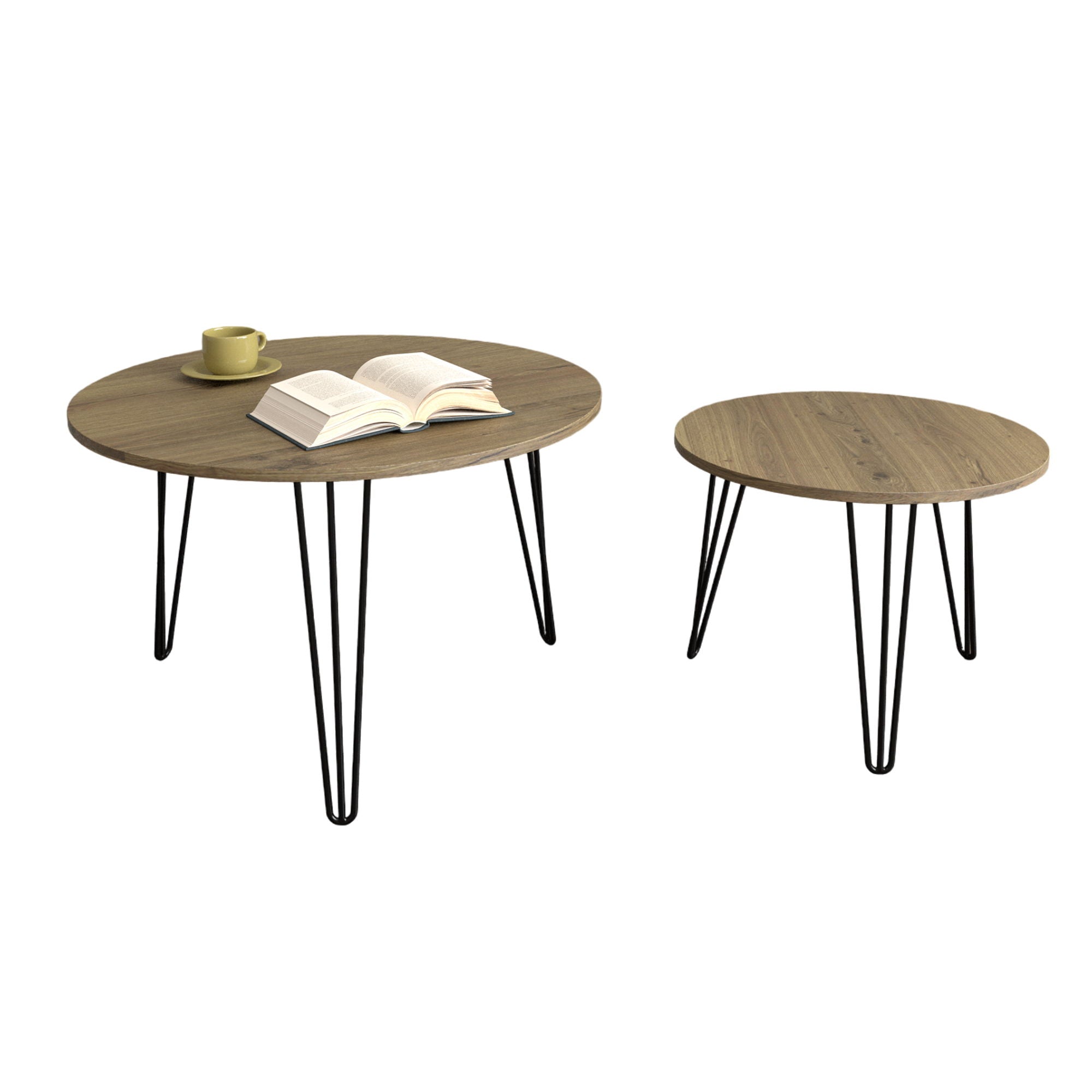 Round Nesting Coffee Table For Living Room (Set of 2)