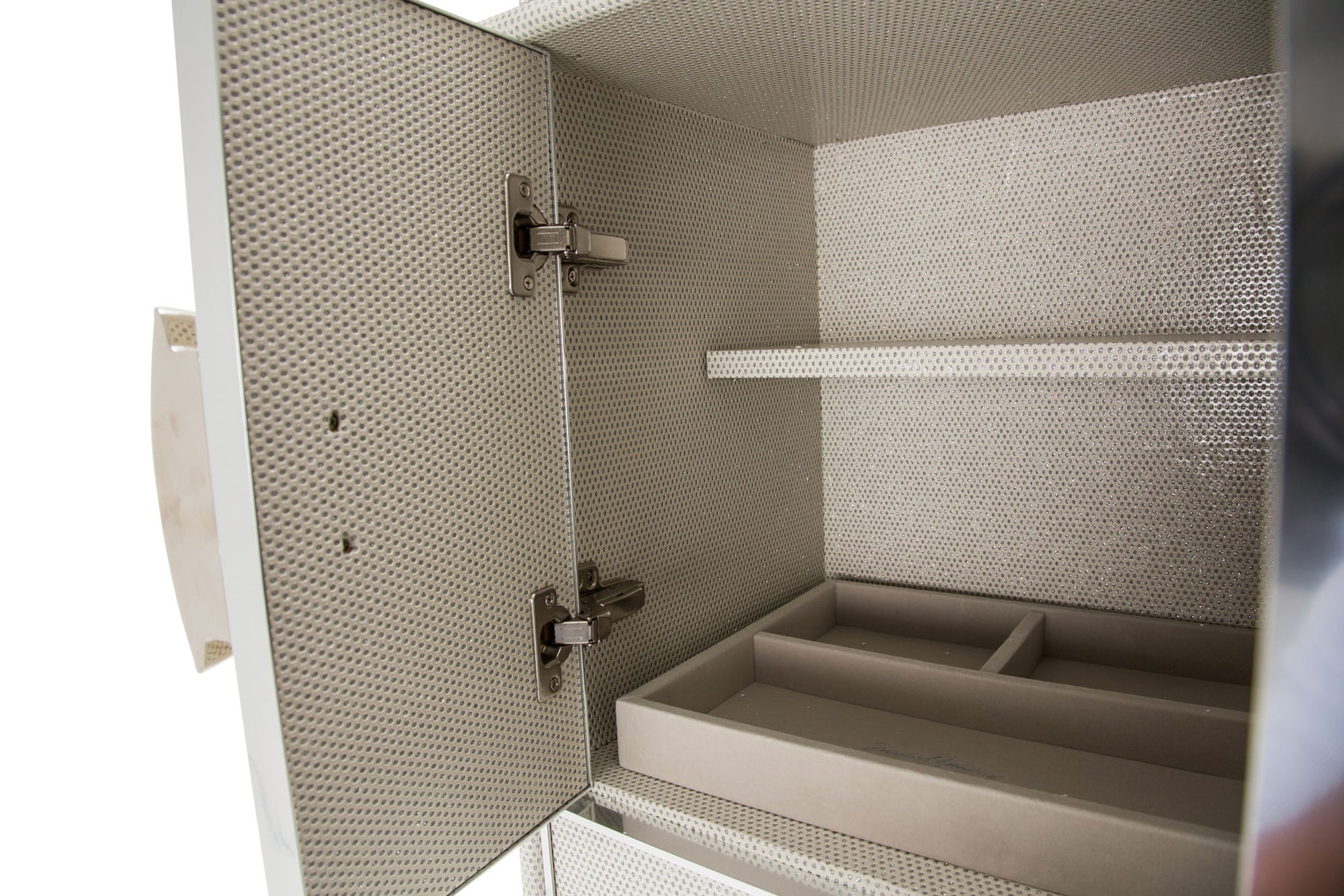 Glimmering Heights - Upholstered Swivel Lingerie Chest - Dove - Best Buy Furniture