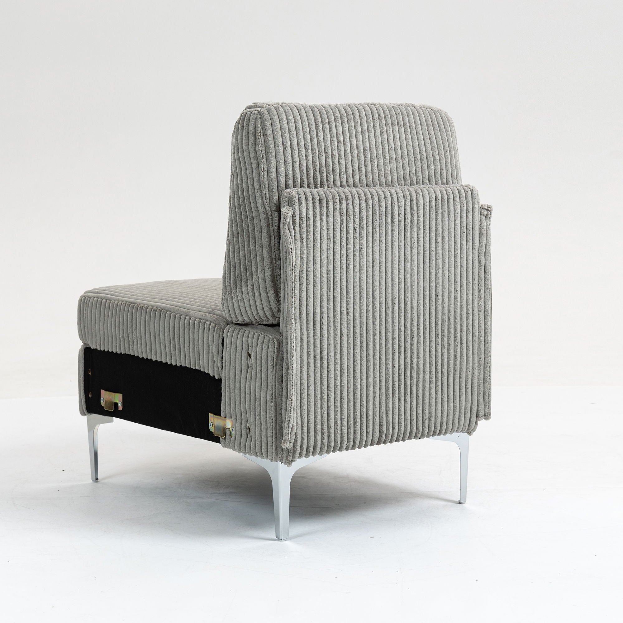 Single Couch Modular Armless Accent Chair With Back Cushion