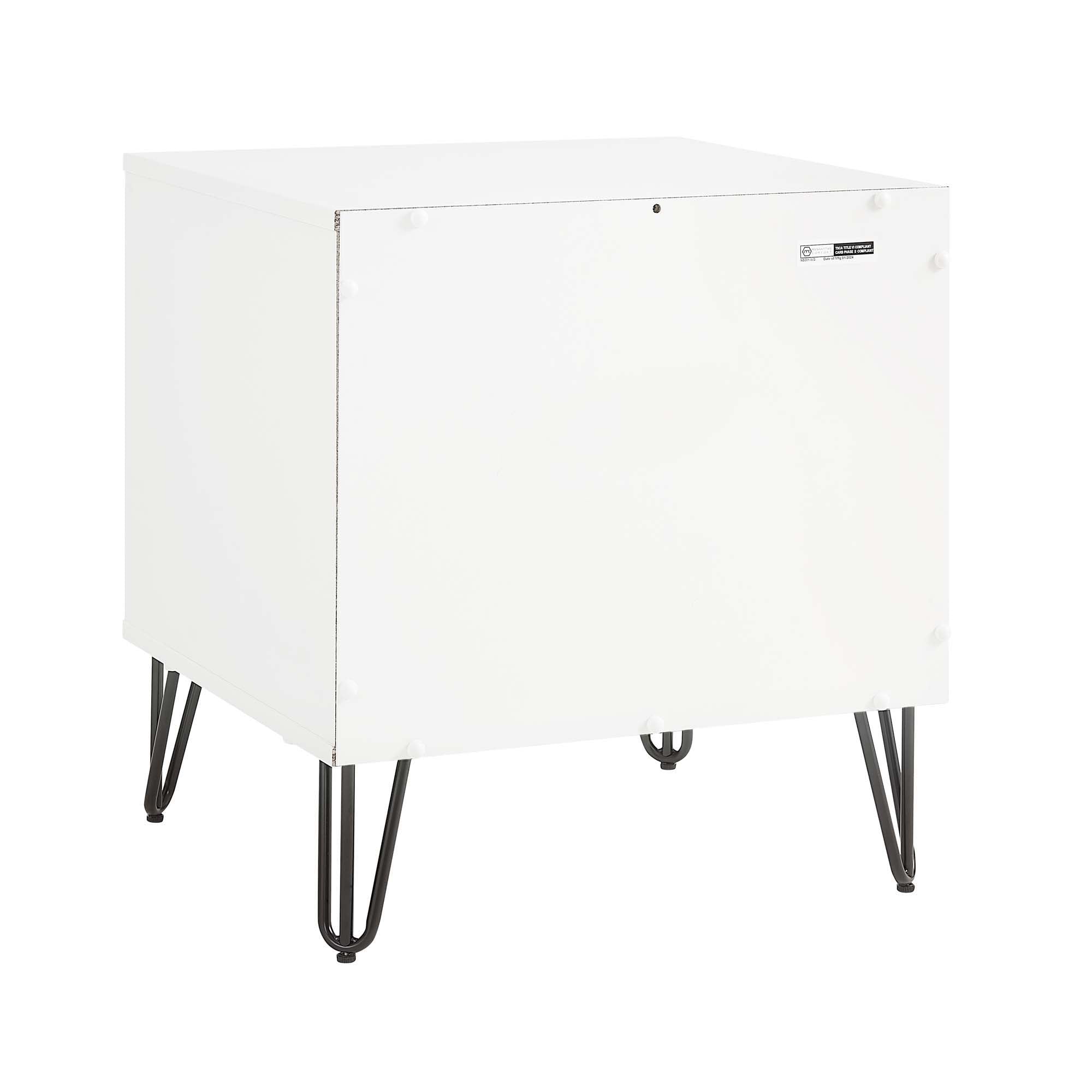 Dumbo - Fluted Nightstand With 1 Drawer - Gray / White
