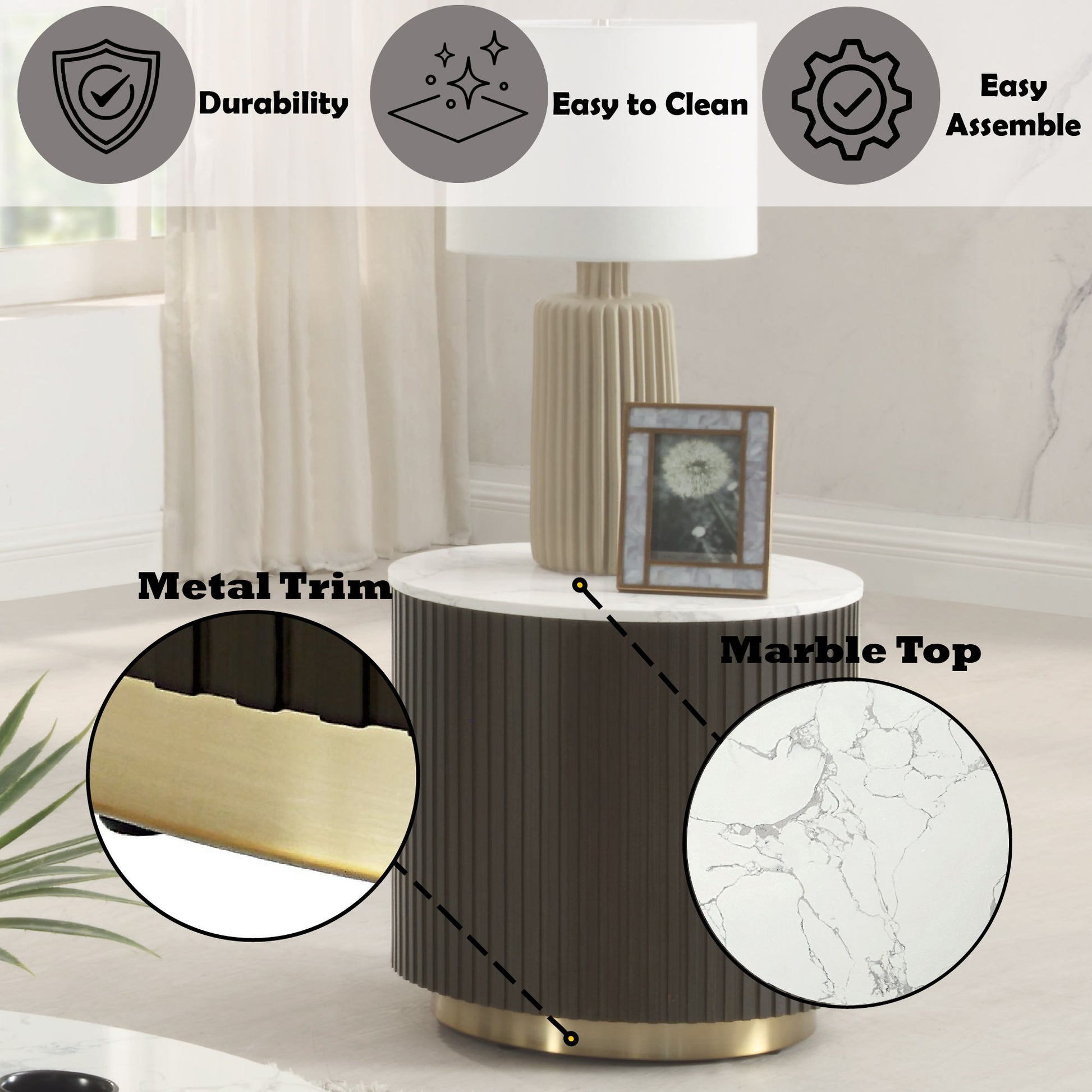 Manilla - Table With Marble Top - Best Buy Furniture