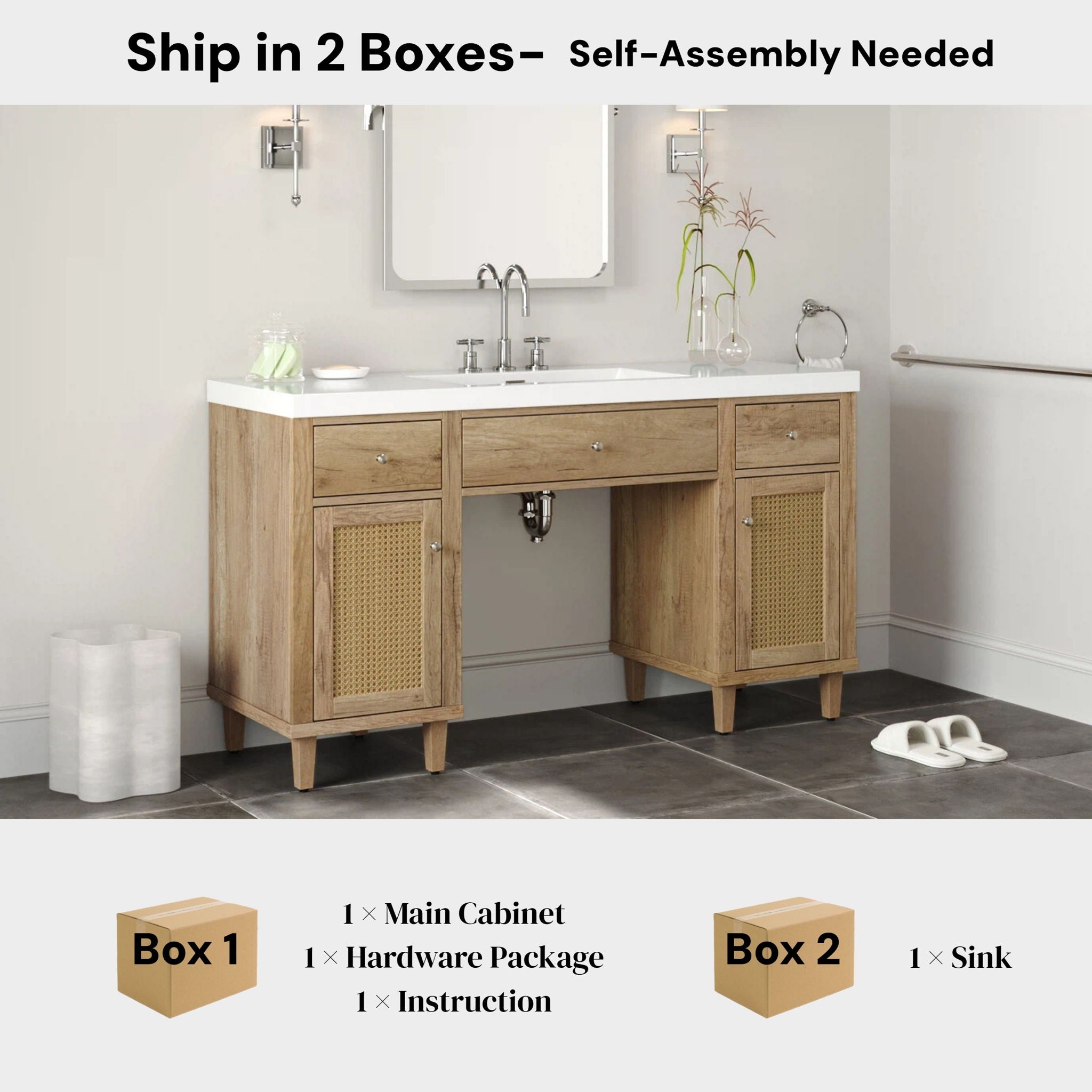 Bathroom Vanity With Sink, Spacious Storage Cabinet
