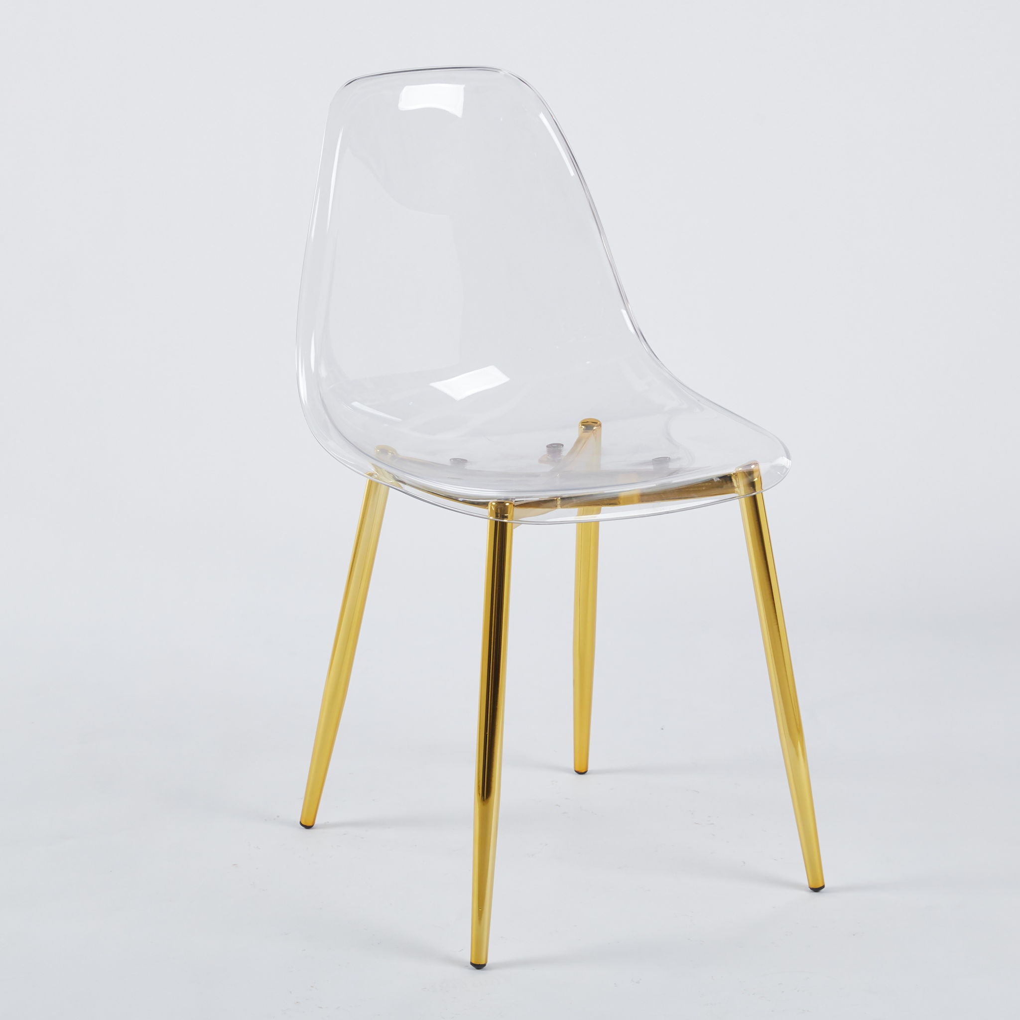 Transparent Plastic Seat Dining Chair (Set of 4)