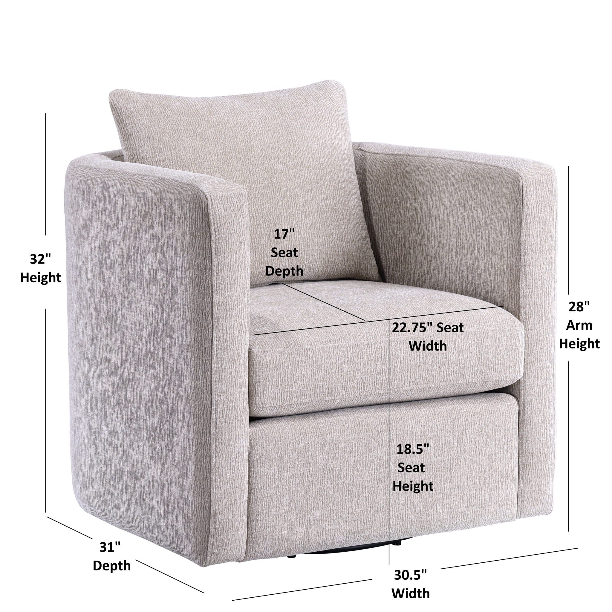 Sutton - Swivel Barrel Chair - Best Buy Furniture
