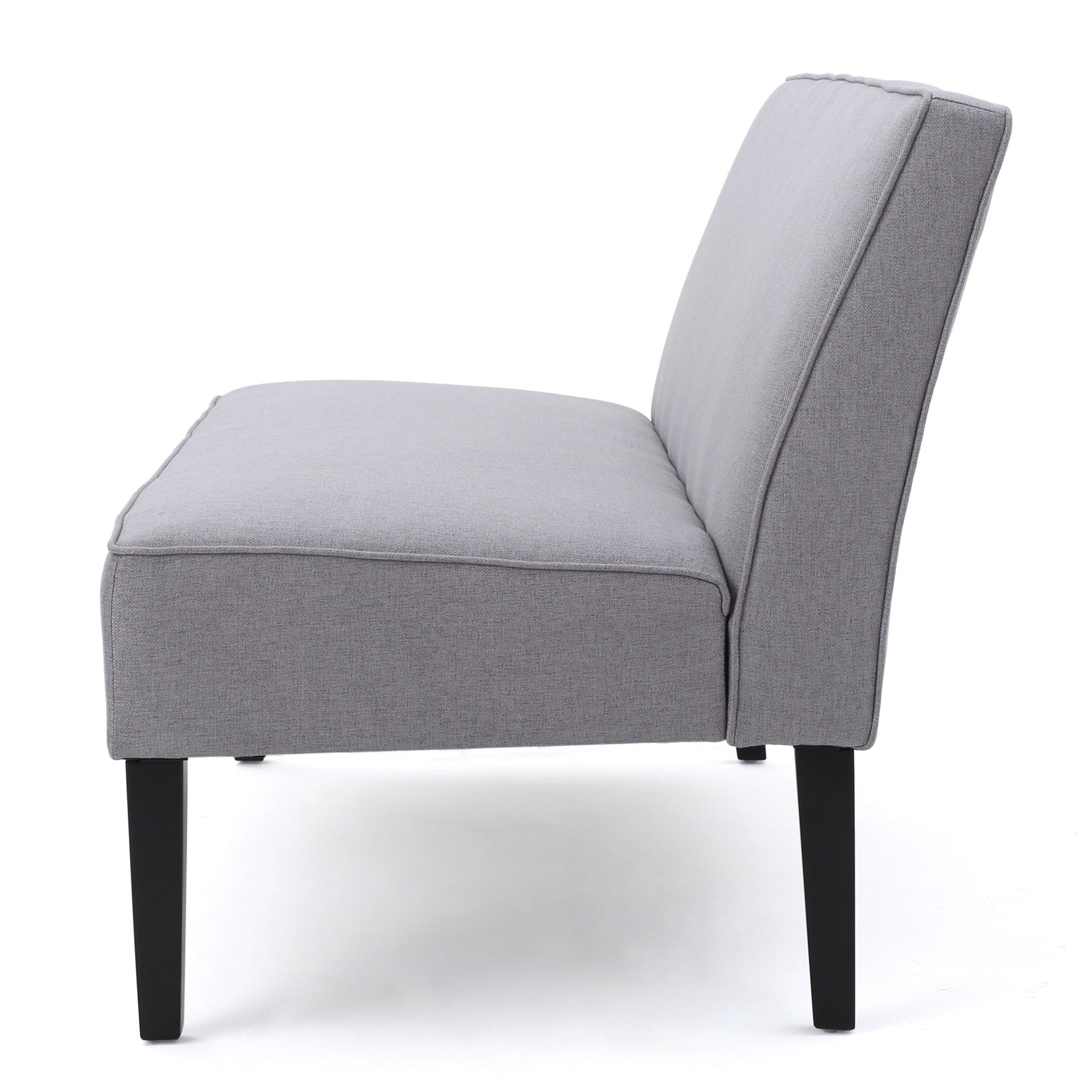 Contemporary Loveseat With Upholstered Fabric And Birch Wood Legs - Light Gray
