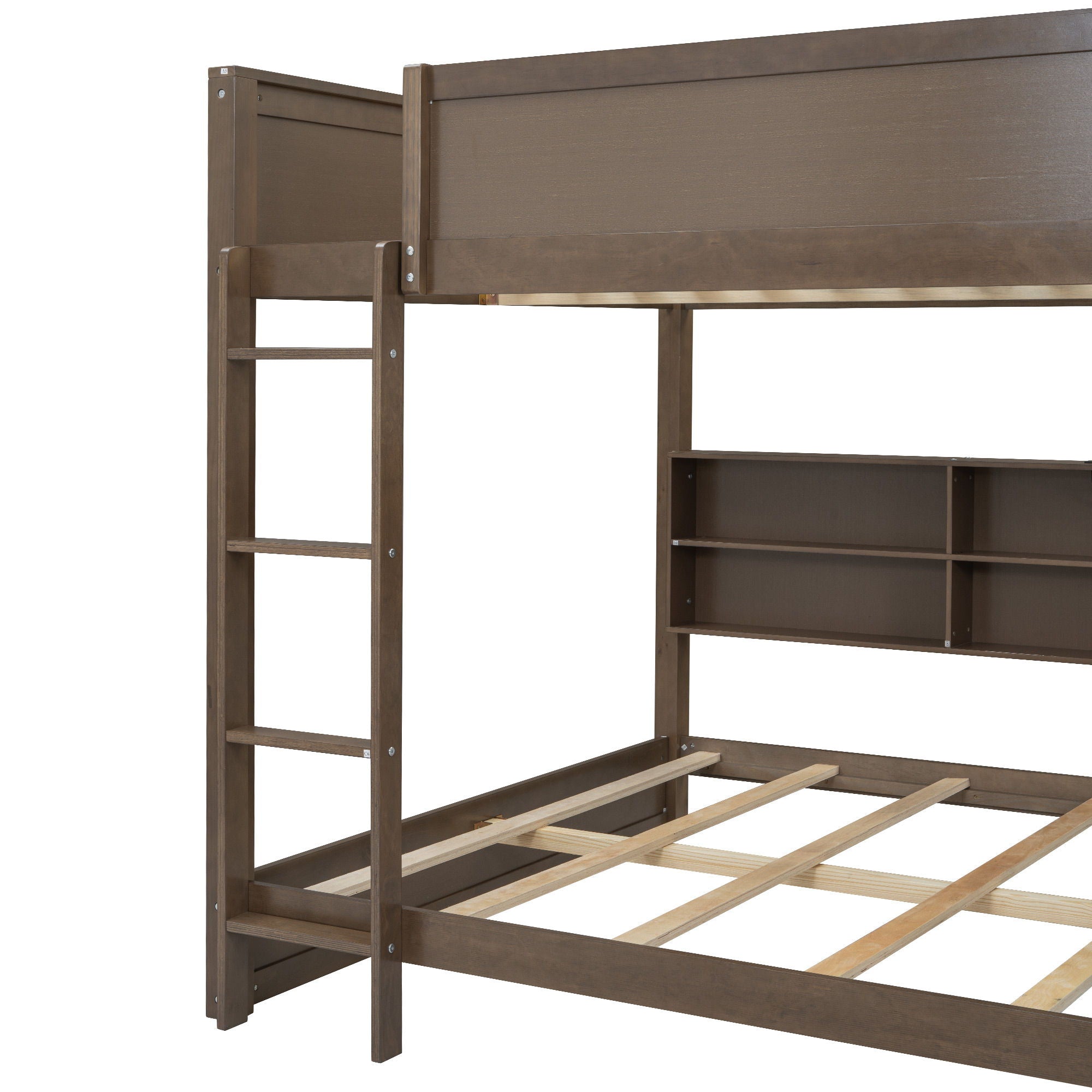 Bunk Bed With Storage Cabinets And USB Ports