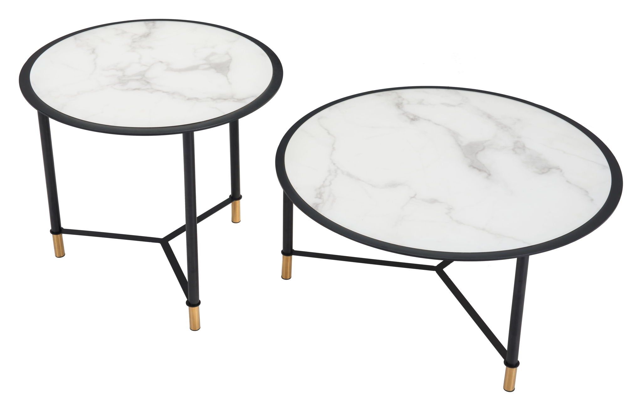 Davis - Coffee Tables (Set of 2) - White & Black