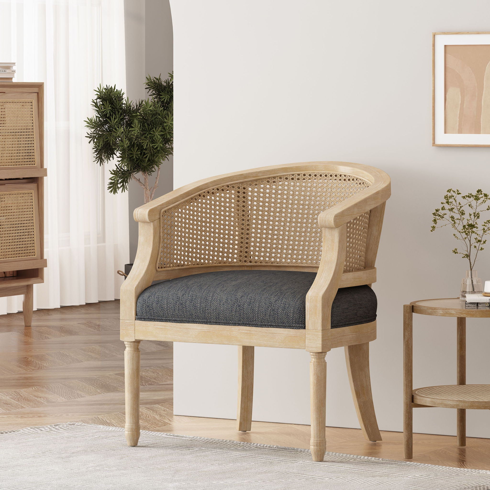 Curved Backrest Accent Chair