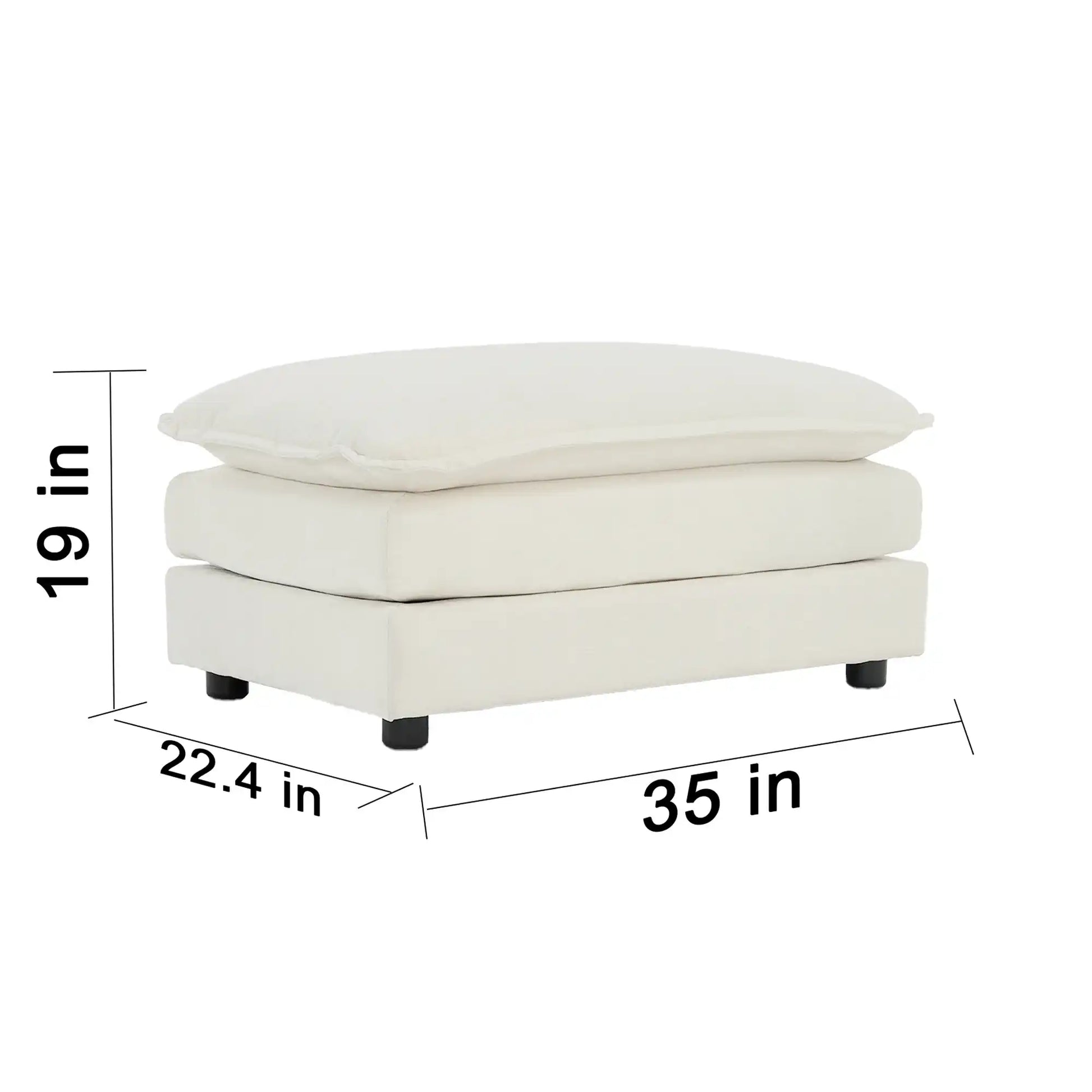 5-Seater U-Shaped Convertible Sofa with Reversible Footrest, Modern White - Best Buy Furniture