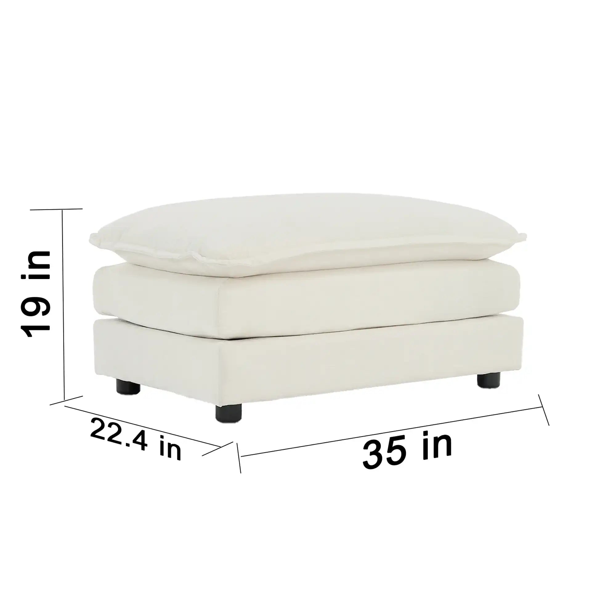 5-Seater U-Shaped Convertible Sofa with Reversible Footrest, Modern White - Best Buy Furniture