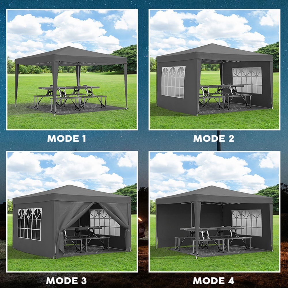 10'X10' Folding Canopy With 4 Removable Sidewalls Outdoor Event Shelter UPF 50+ Gazebo Portable Tents For Parties Beach Camping Wedding Ez Pop Up Canopy 4 Pieces Weight Bag + Carry Bag - Best Buy Furniture