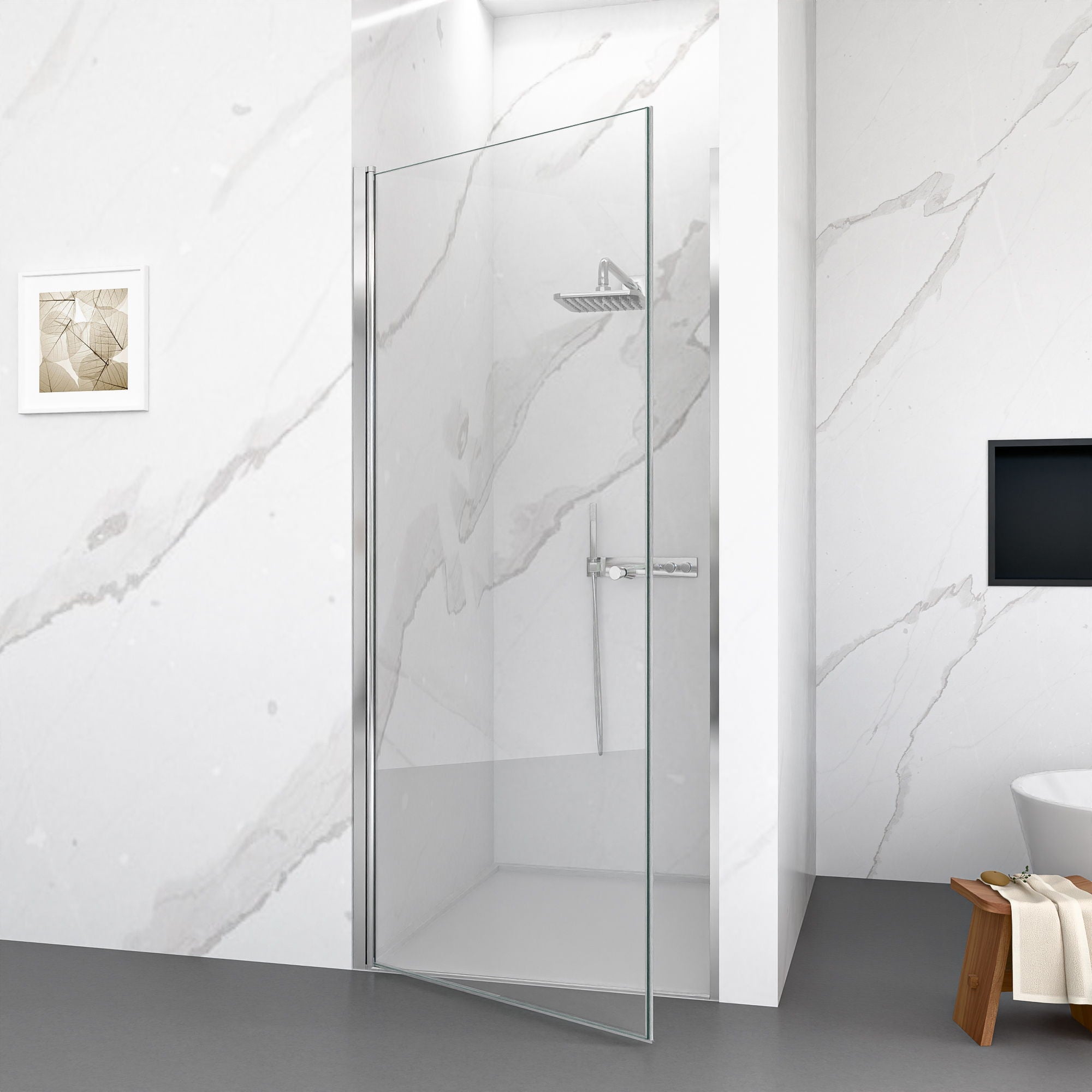 Semi Frameless Circular Pivot Shower Door With 1 / 4" Sgcc Tempered Glass