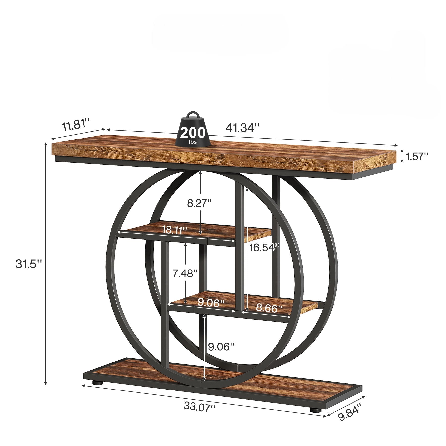 Console Table With 4 Tier Design For Living Hallway