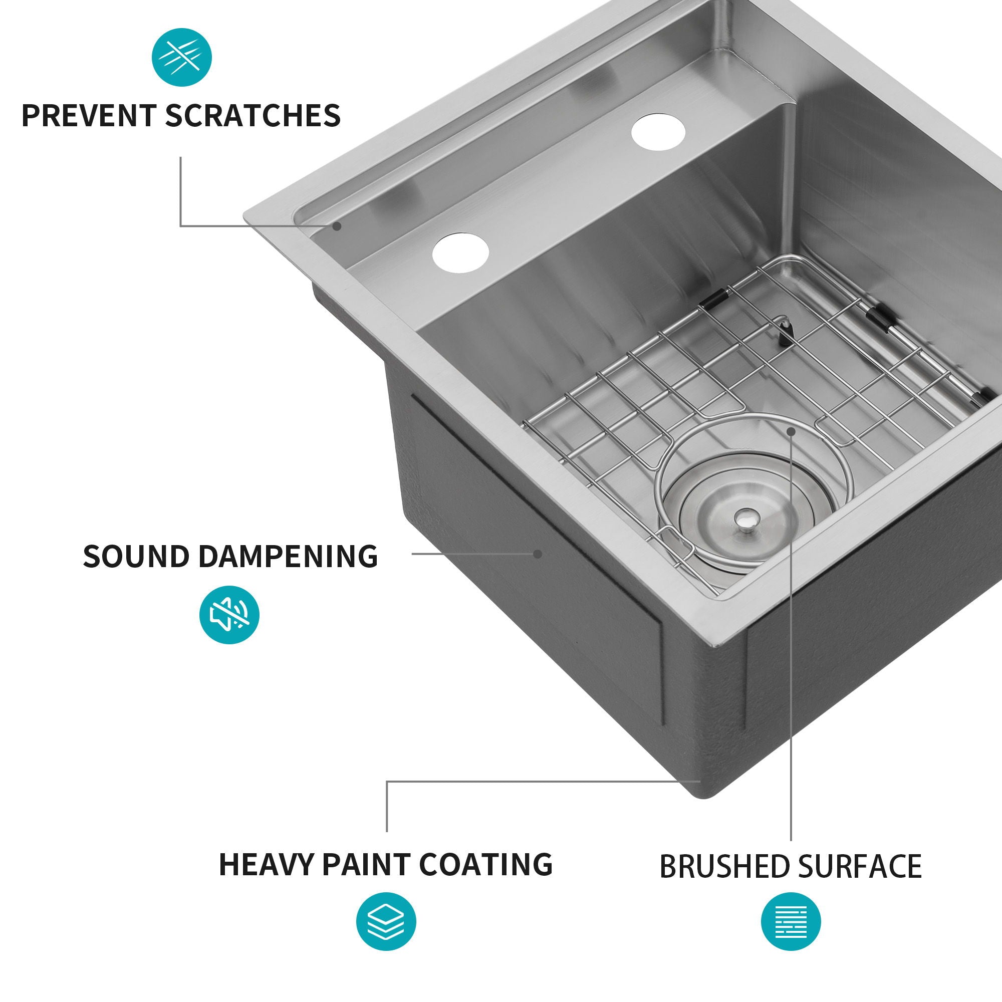Modern Undermount Bar Sink With Folding Faucet