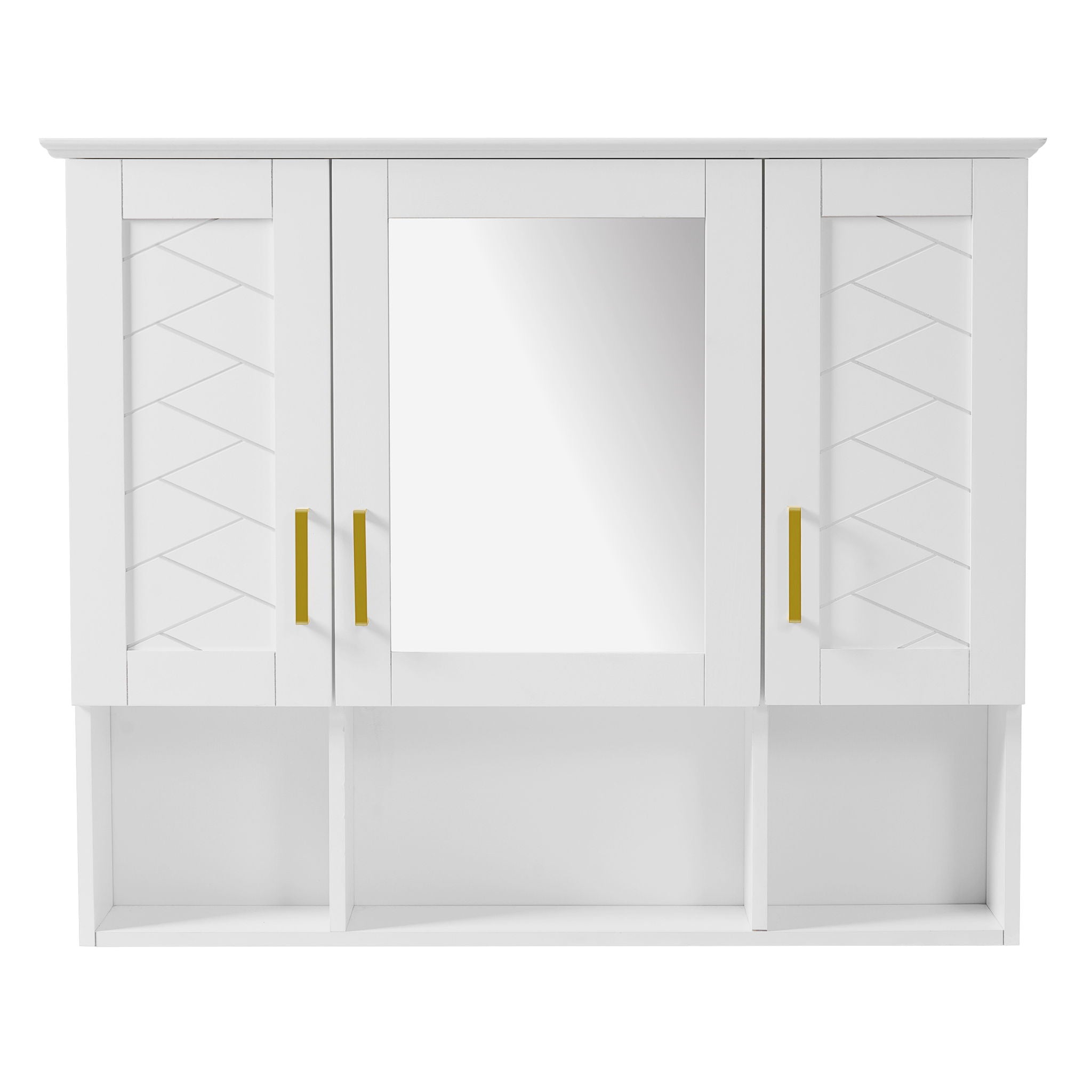 Modern Wall Mounted Medicine Cabinet With Adjustable Shelves, Soft Close Doors, High Define Mirror