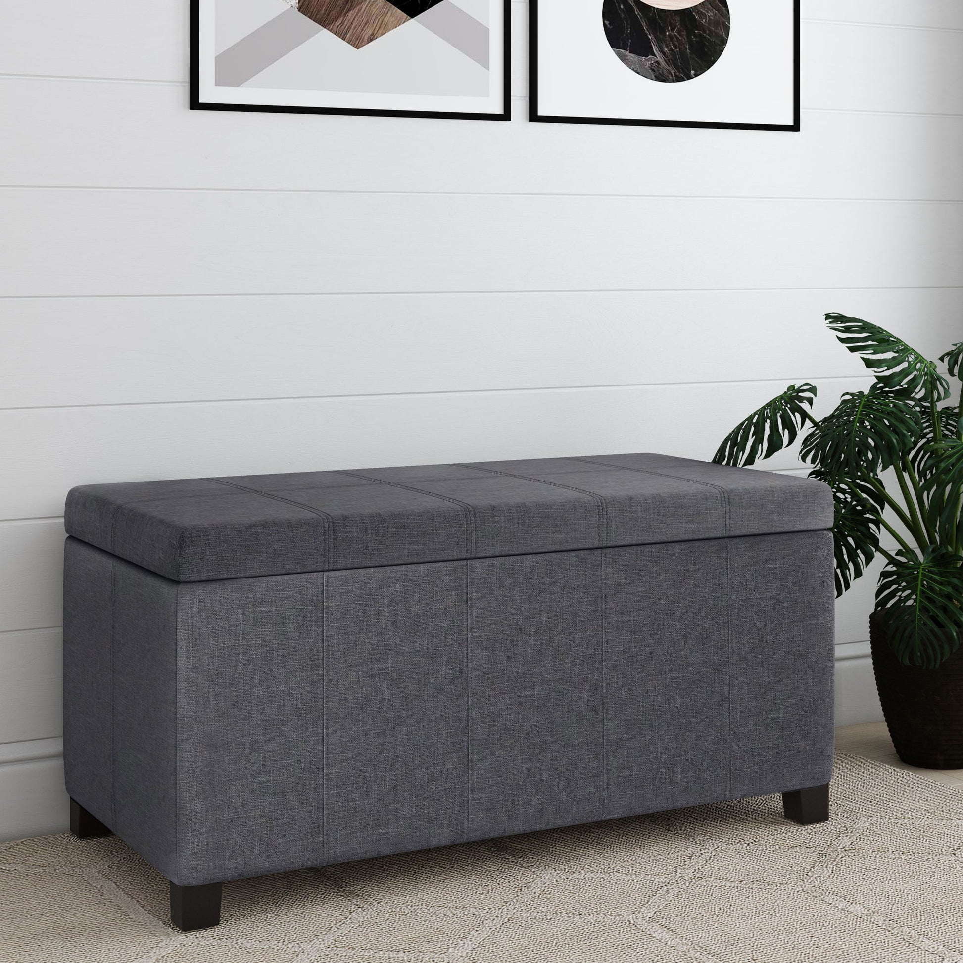 Dover - Upholstered Storage Ottoman Bench - Best Buy Furniture