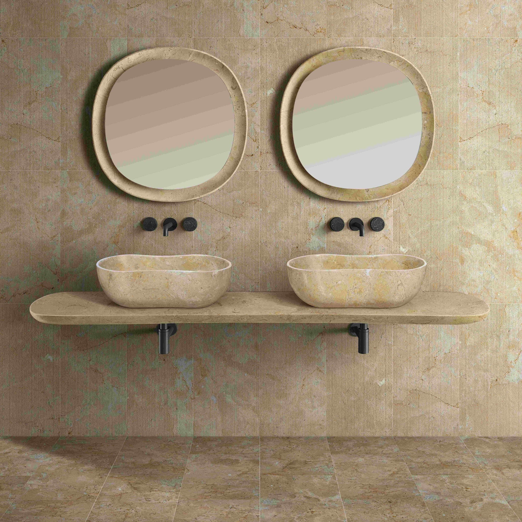 Bathroom Vessel Sink With Wavy Design