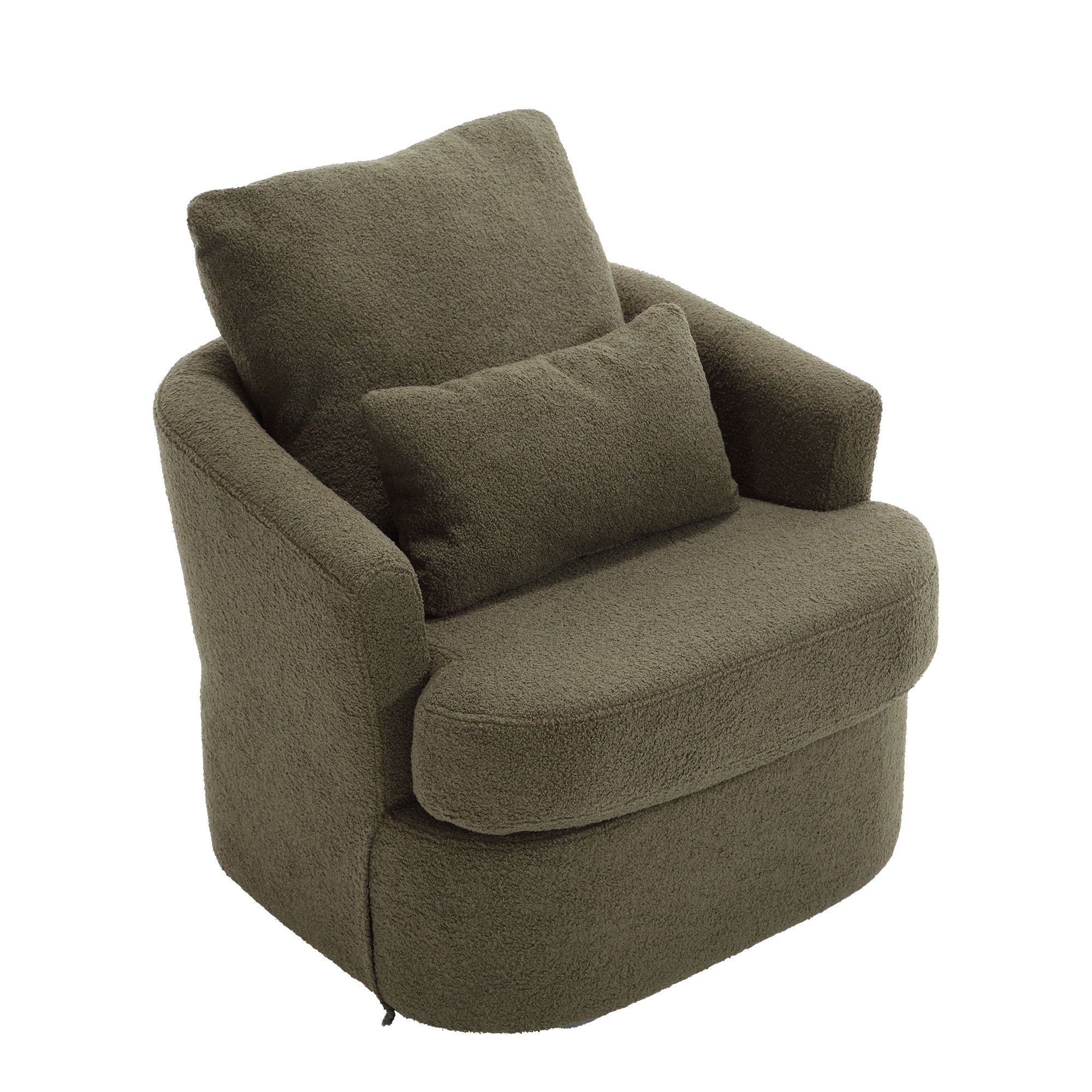 Modern Barrel Comfy Round Accent Sofa Chair, 360 Degree Swivel