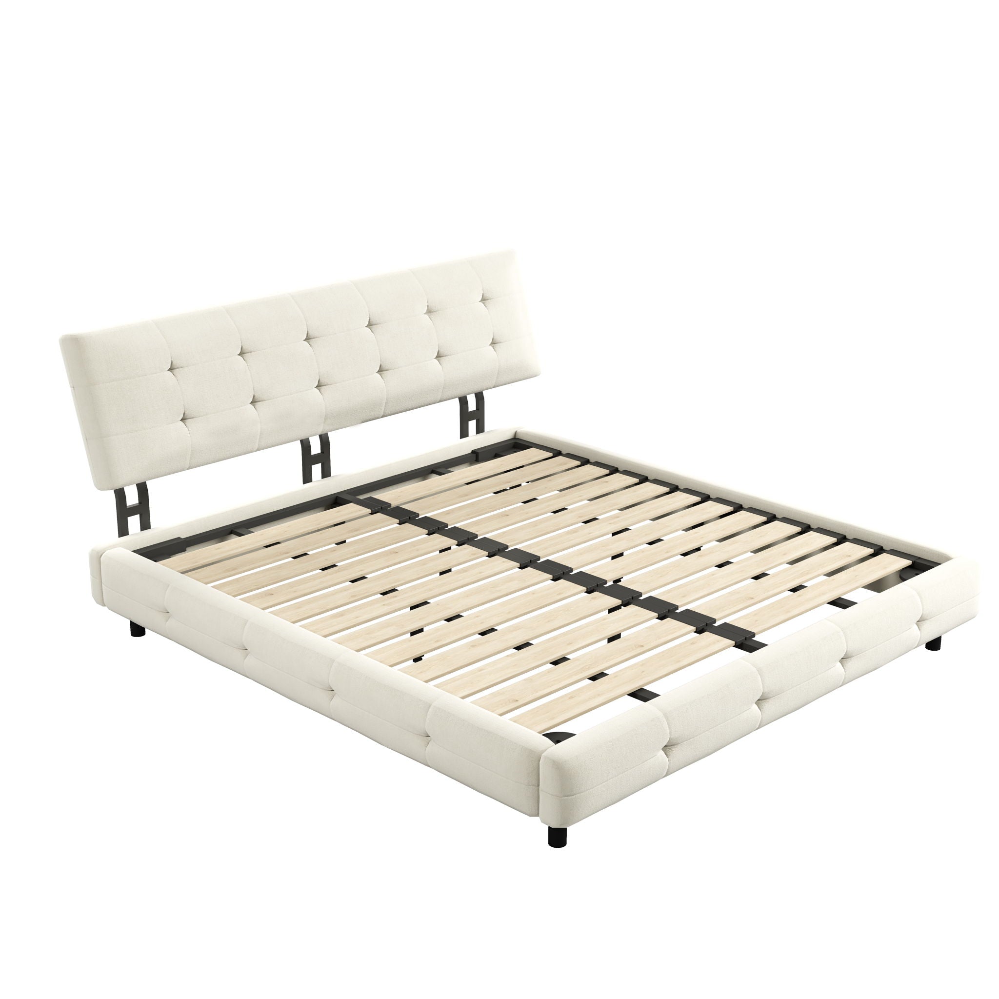 Tufted Headboard With Extra-Large Ultra-Soft Cloud Pillow Design