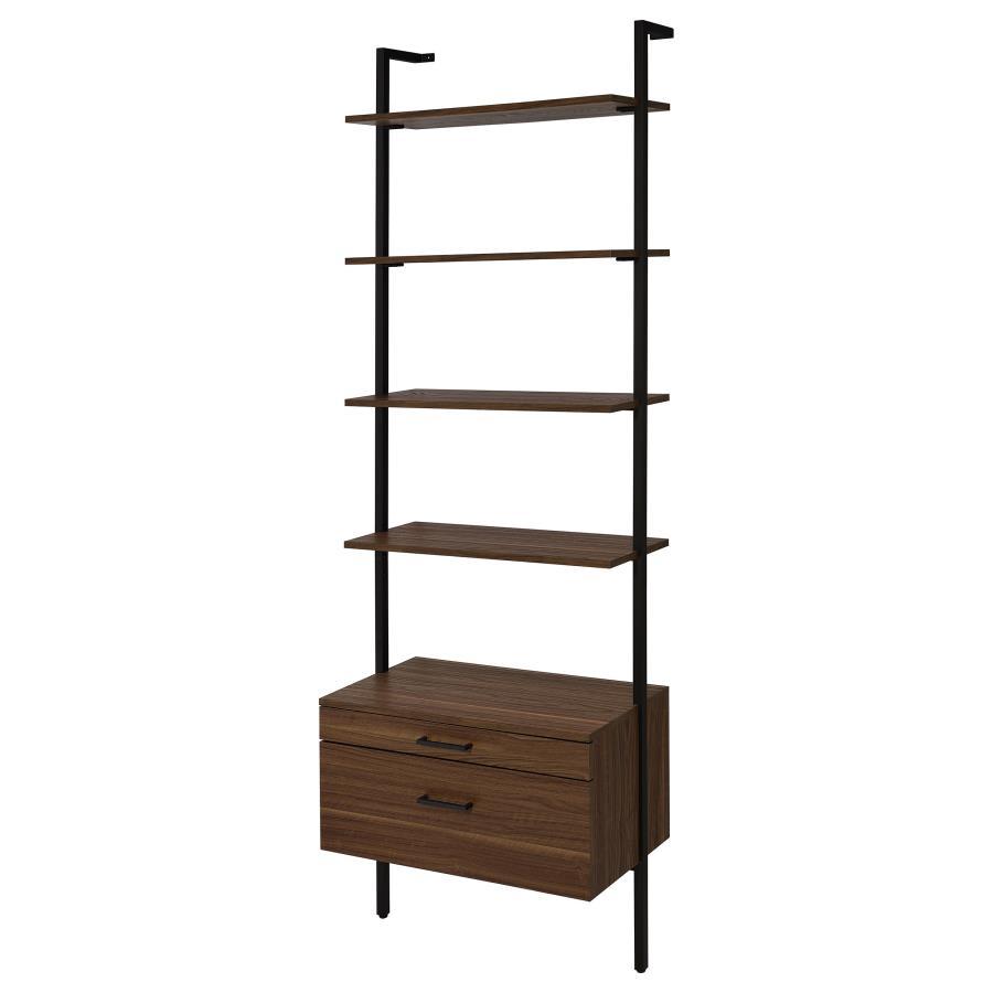 Owens - 3 Piece Wall Mounted Bookshelf Set - Walnut - Best Buy Furniture