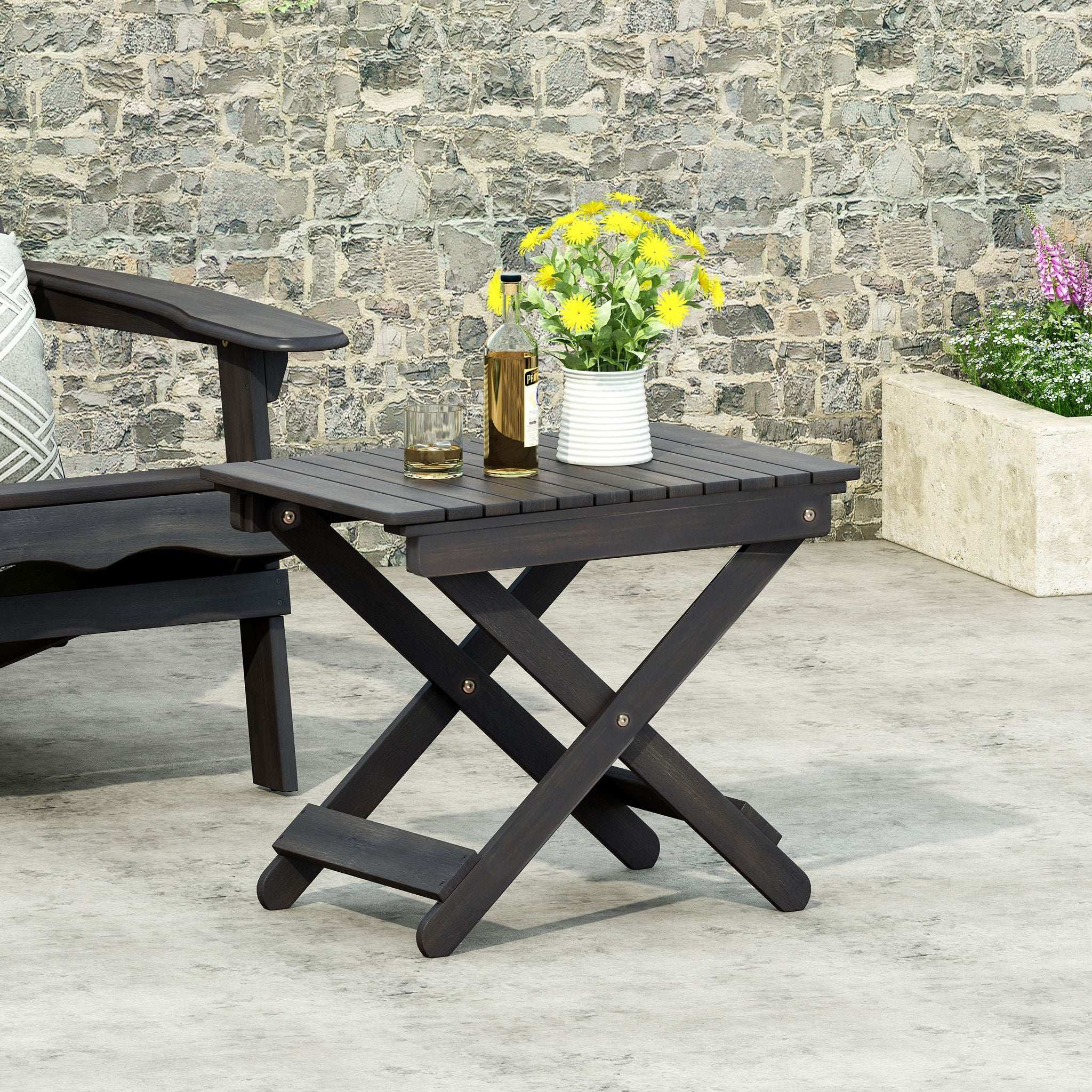 Outdoor Folding Wooden Side Table - Best Buy Furniture