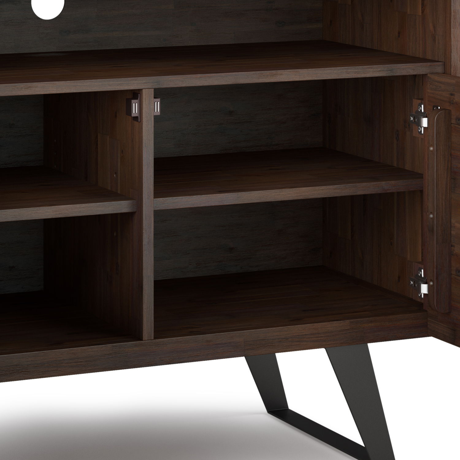 Lowry - Handcrafted TV Media Stand - Distressed Charcoal Brown - Best Buy Furniture