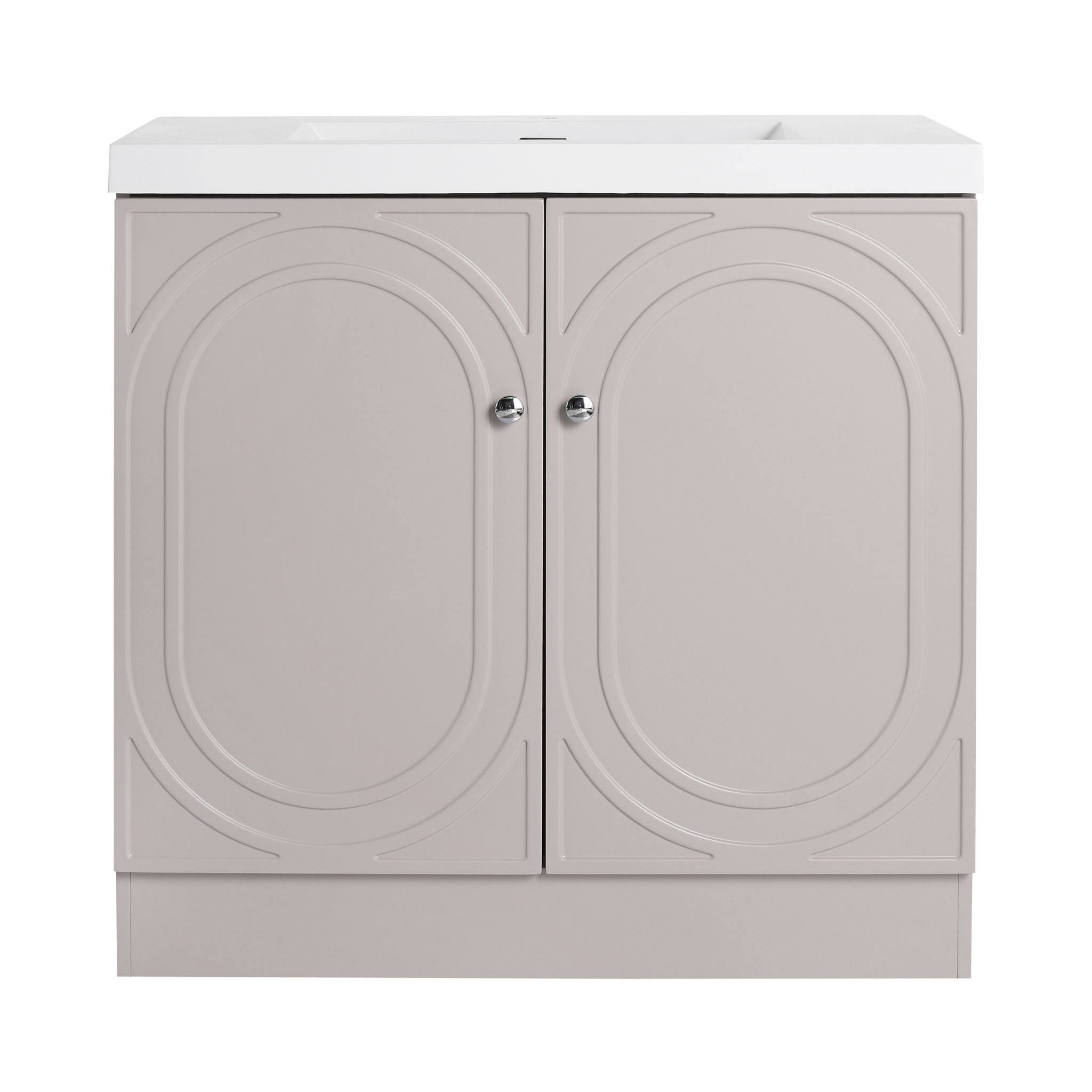 Contemporary Freestanding Bathroom Vanity With Resin Sink & Soft-Close Cabinet Doors
