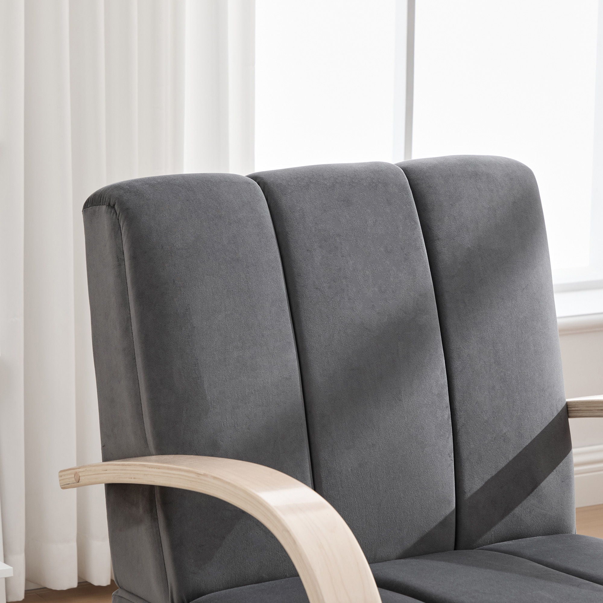 360° Swivel Accent Chair With Armrests - Charcoal