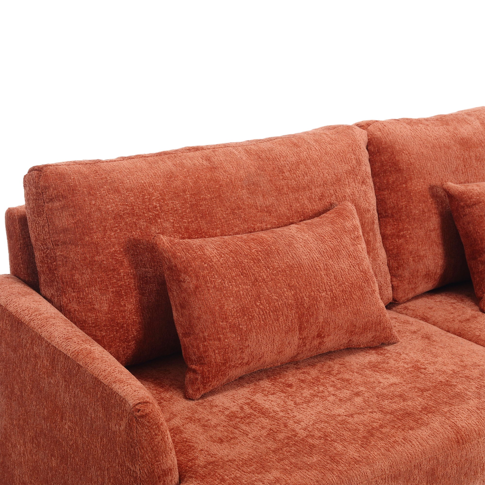 Mid Century Modern Chenille Fabric Loveseat Sofa, 2 Seat Upholstered Couch