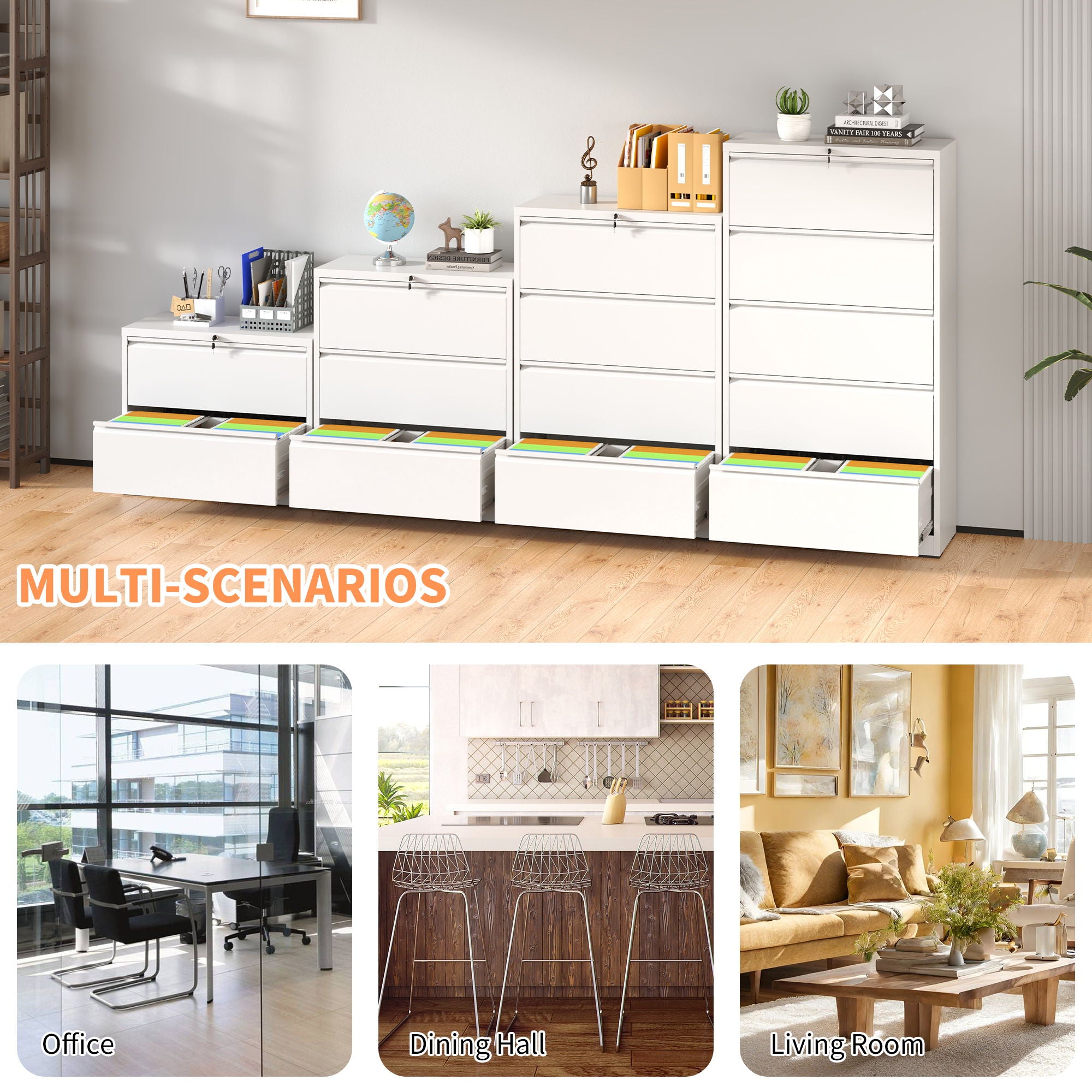 Premium Drawer Metal Lateral File Cabinet With Lock