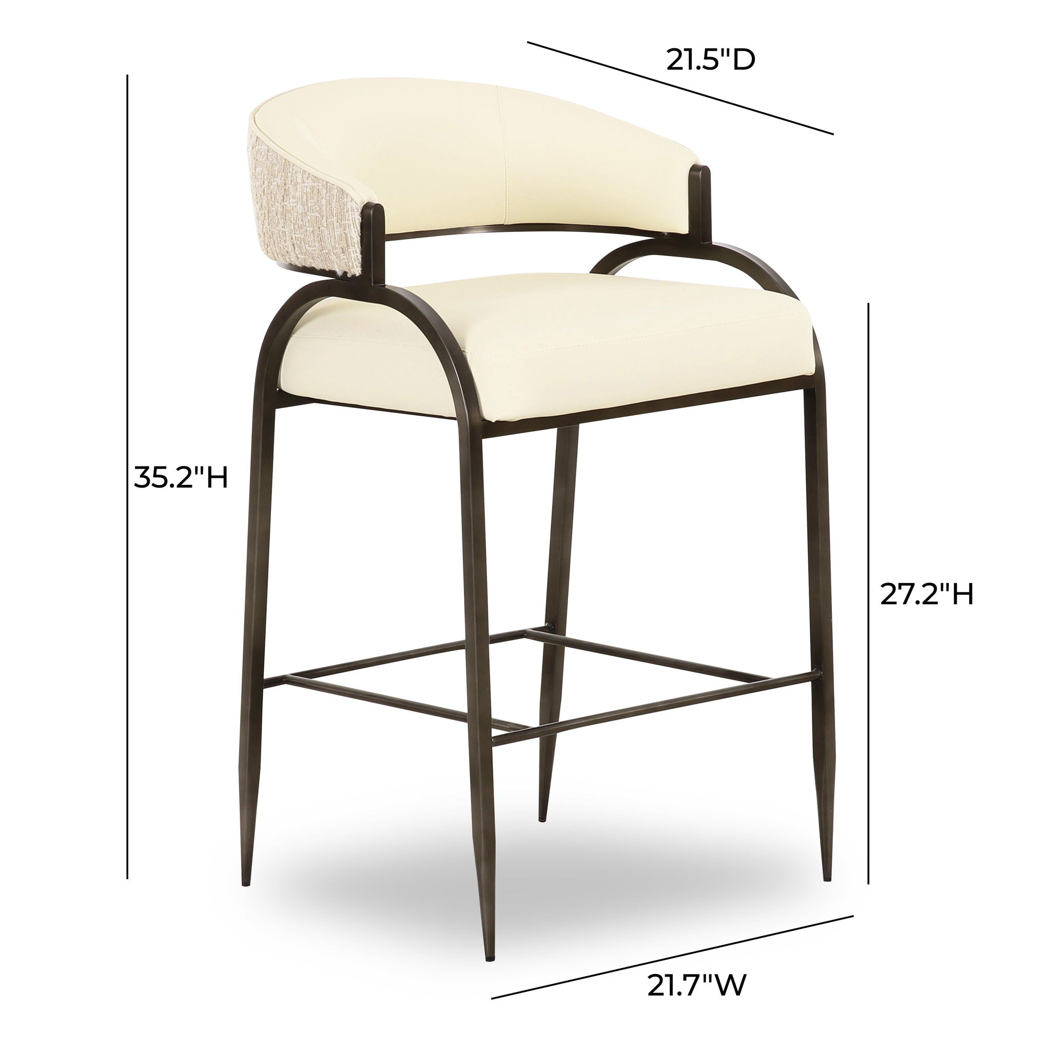 Tatum - Vegan Leather 2-Tone Counter Stool