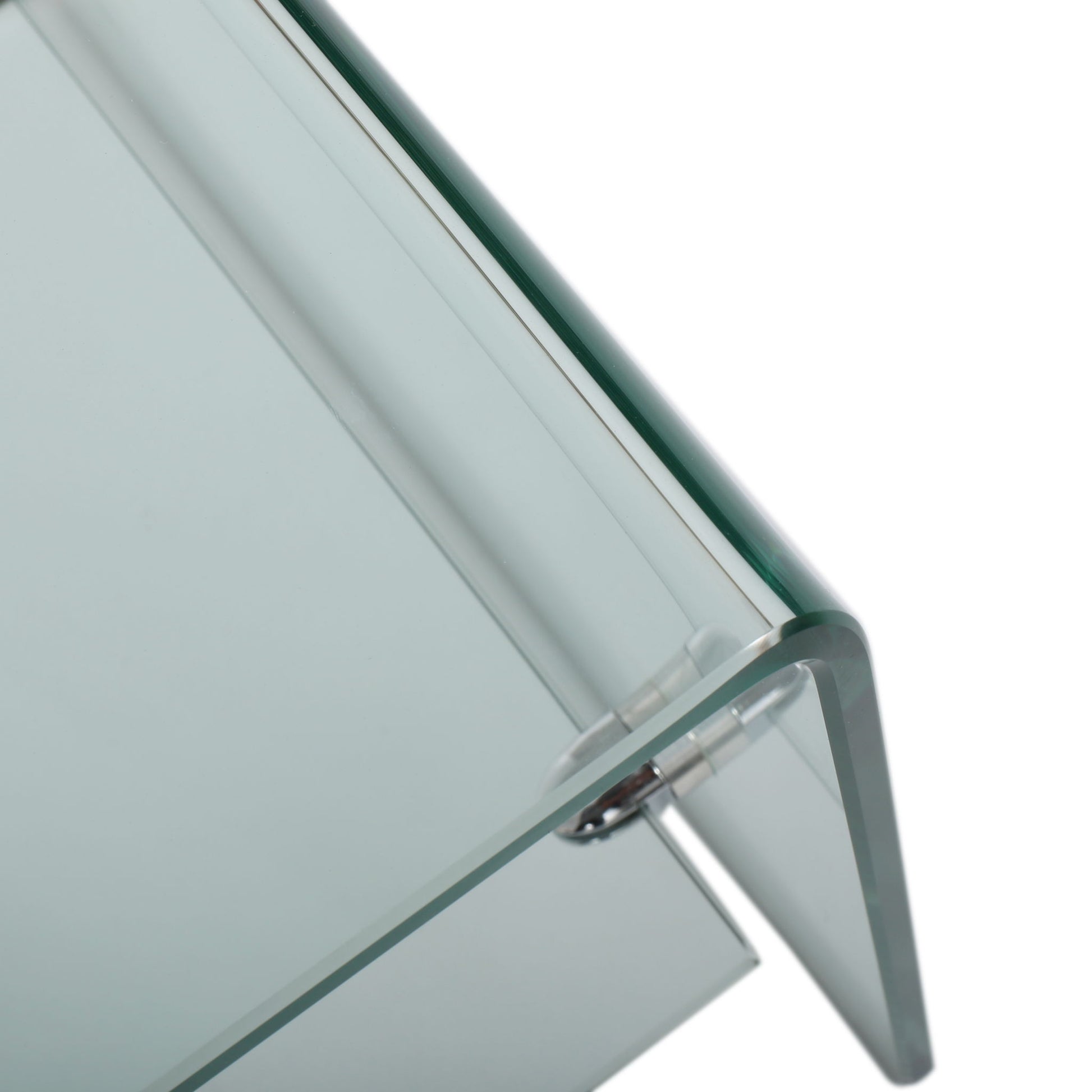 Modern Tempered Glass TV Stand With Shelf And Open Back Design - Clear - Best Buy Furniture