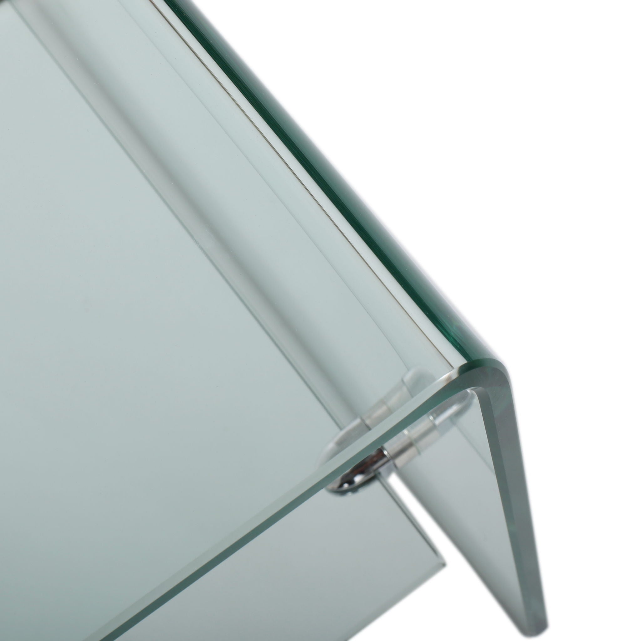 Modern Tempered Glass TV Stand With Shelf And Open Back Design - Clear - Best Buy Furniture